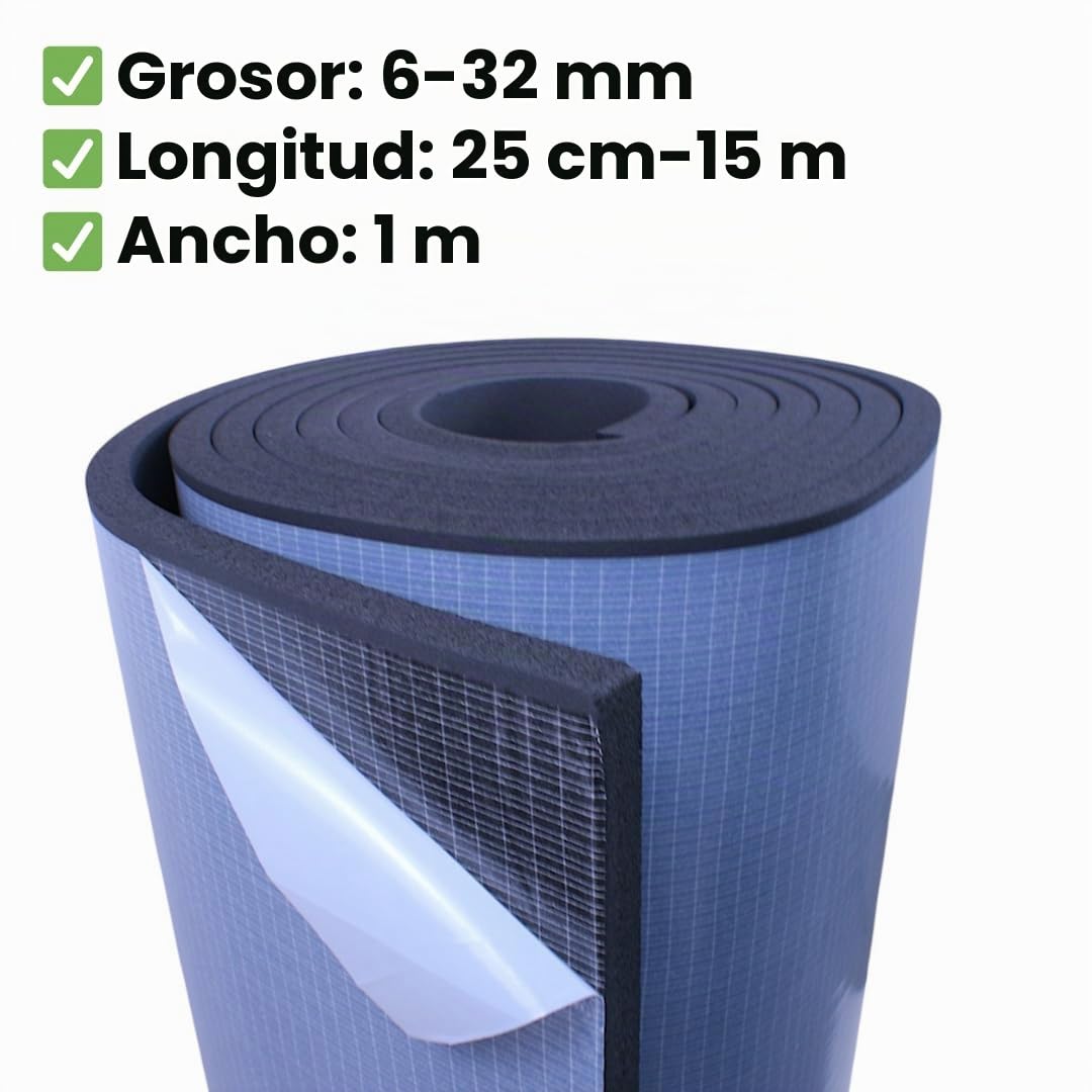 Armaflex AF 10 mm - 50 cm x 1 m Estera aislante autoadhesiva – Eficiente aislamiento térmico y frío de caucho con protección contra el moho y la humedad