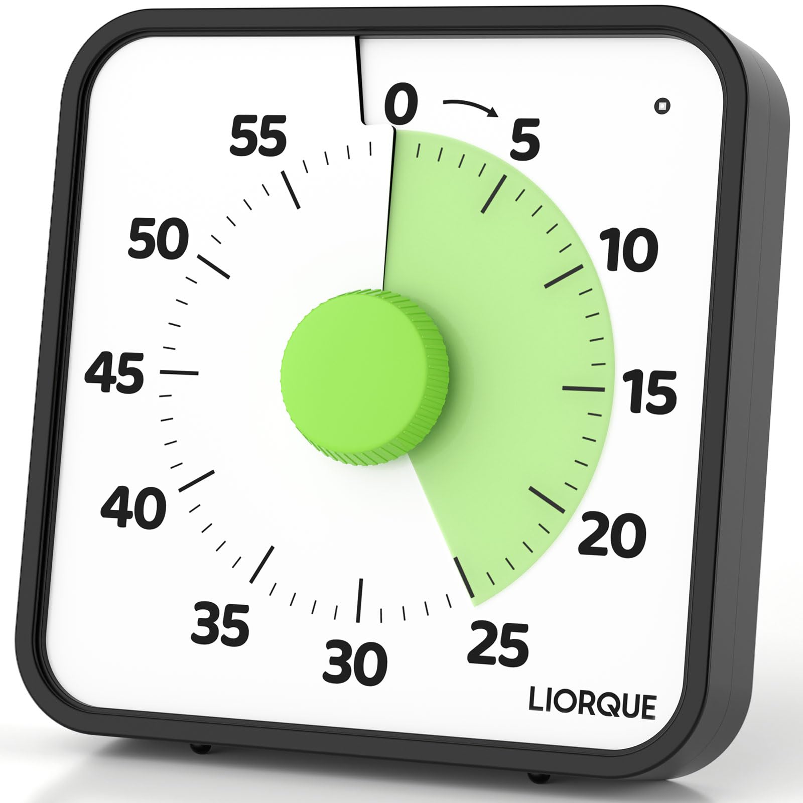 LIORQUE 19cm Visueller Timer 60 Minuten Countdown Timer mit großem Bildschirm für Kinder und Erwachsene Leiser Kurzzeitmesser für Küche Schule Büro Batterie inklusive (Grün)