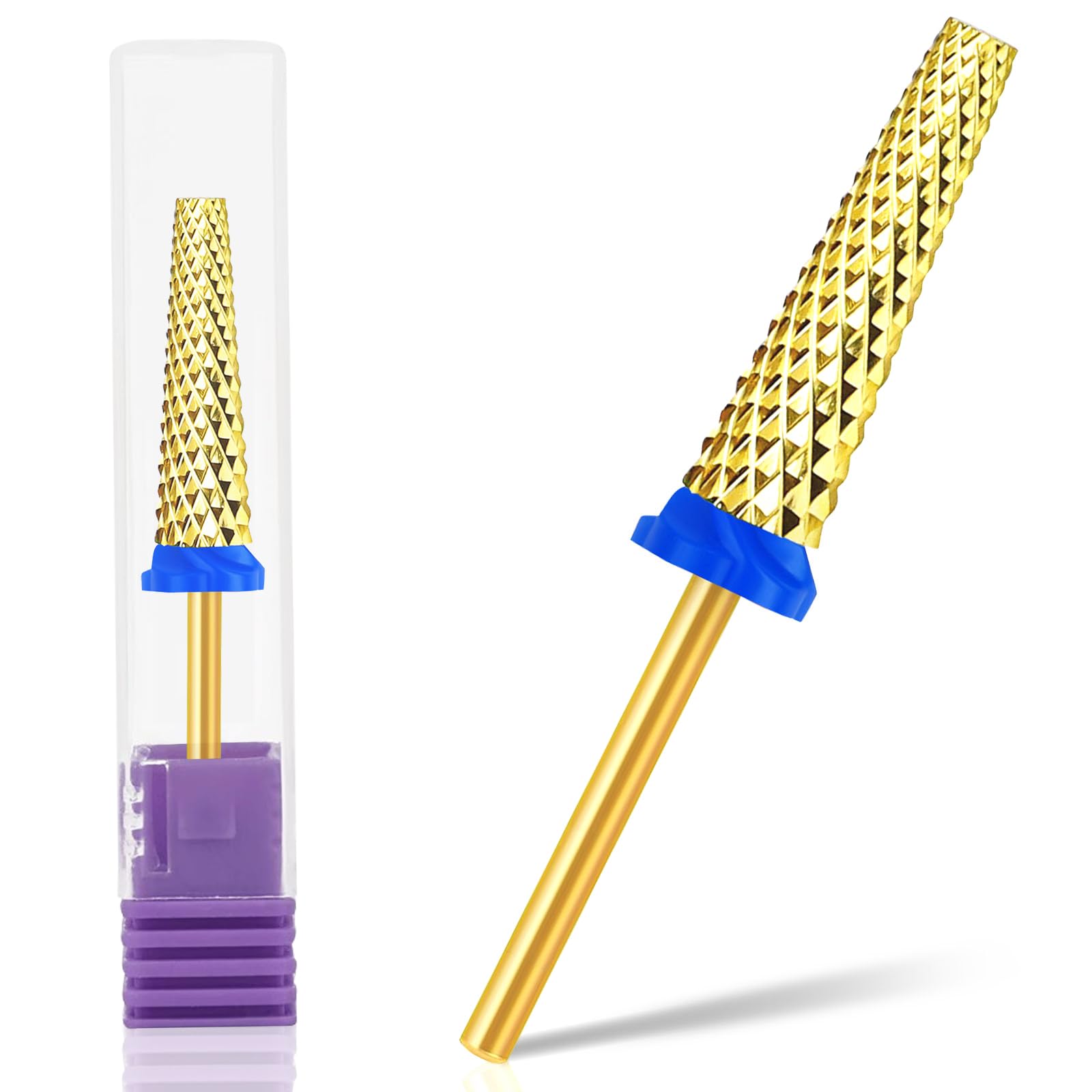 Super Long Barrel Nail Bits for Nail Drill 3/32" Nail Drill Bits,Tungsten Carbide,Nail Carbide 5 In 1 Bit for Manicure Pedicure Cuticle Gel Polishing