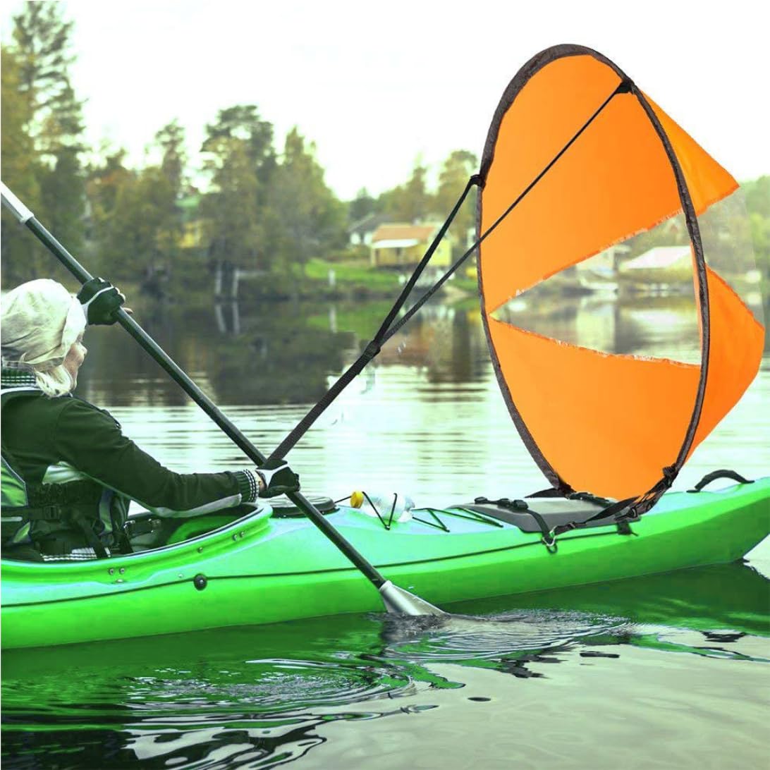 Kajak Windsegel faltbar Kajak Windpaddel tragbares Abgassegel mit klarem Fenster für aufblasbare Bootsbehörden, Pool, Pool, Pool