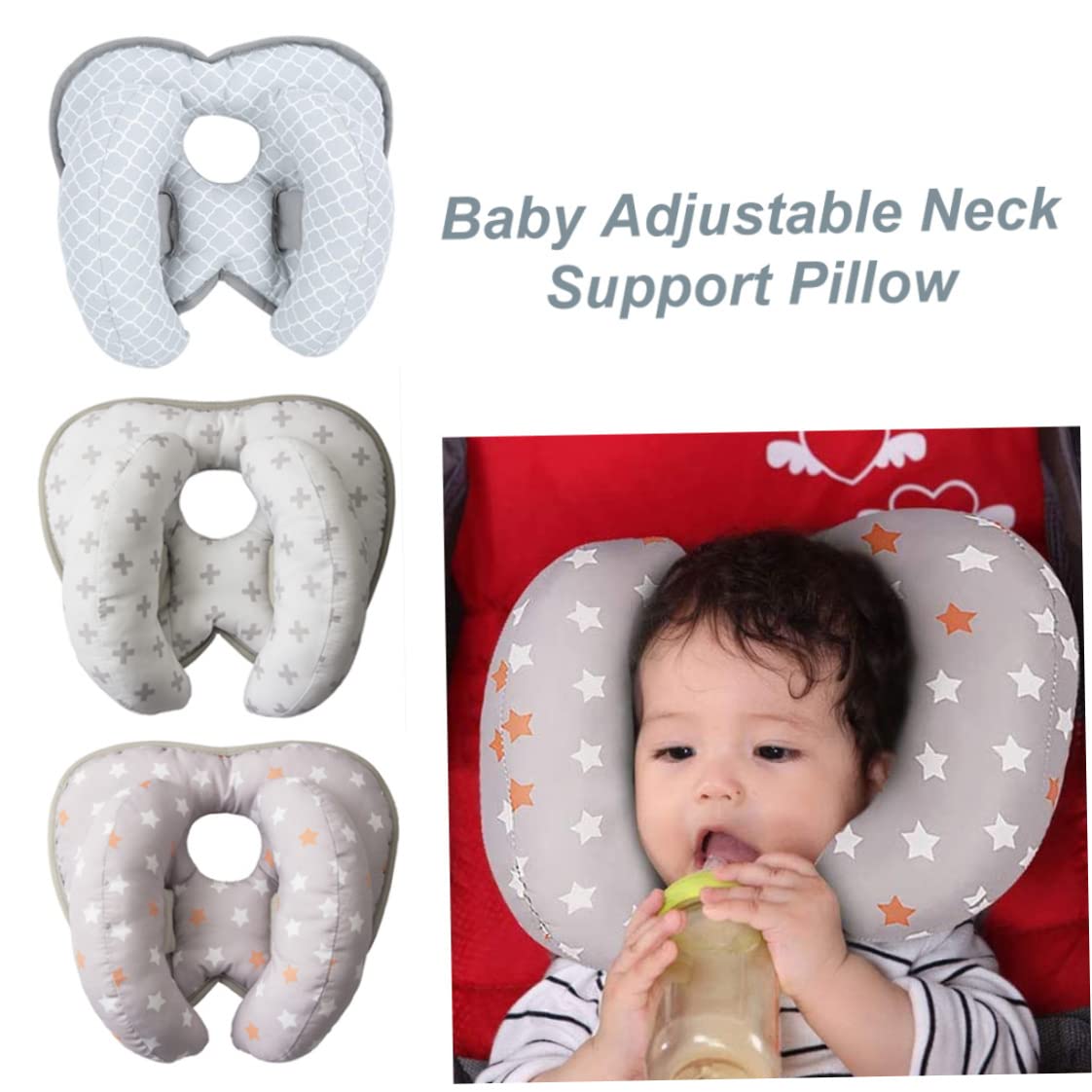 Cuscino Da Viaggio 2 In 1 Per Bambini - A Forma Di Banana, Regolabile, Per Seggiolino Auto, Rosa - Foto 13