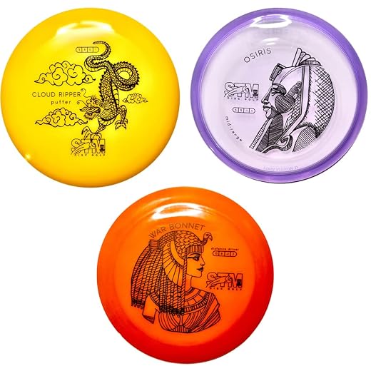 STM Disc Golf Set VoltXplore Plastic Frisbee Disc Comfortable & Versatile Cloud Ripper Putter-Mid Range Osiris-War Bonnet Distance Driver for Adults PDGA Approved