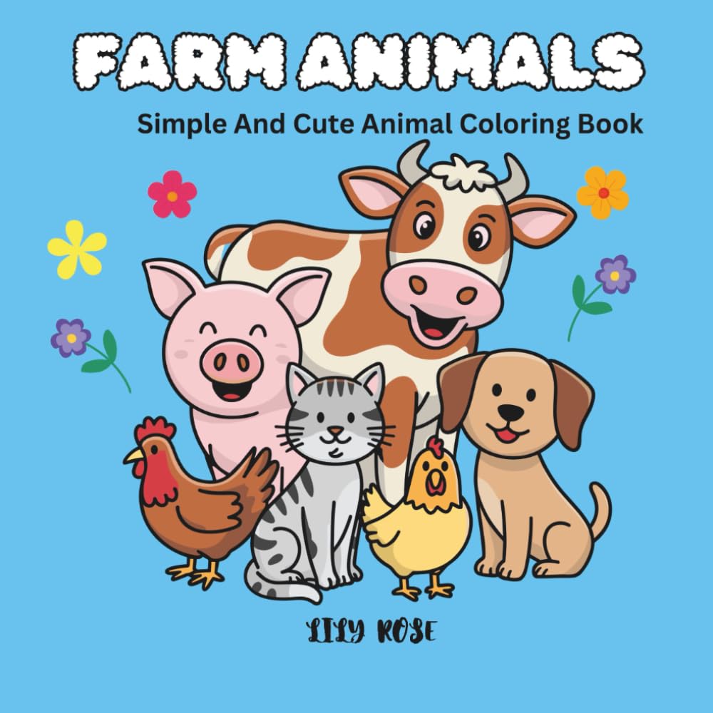 Farm Animal: Simple & Cute Coloring Book