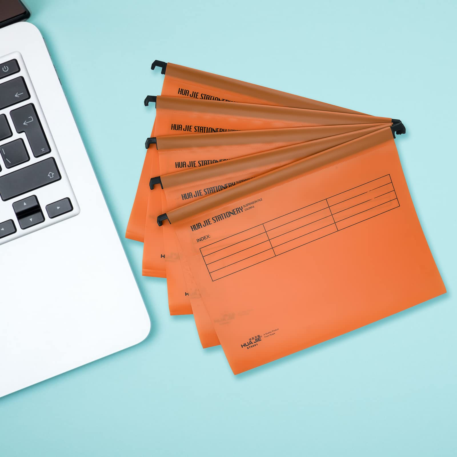 MerryNine Lot de 15 dossiers suspendus en polypropylène avec onglets et cartes pour l'école, la maison, le travail et le bureau Orange Format A4