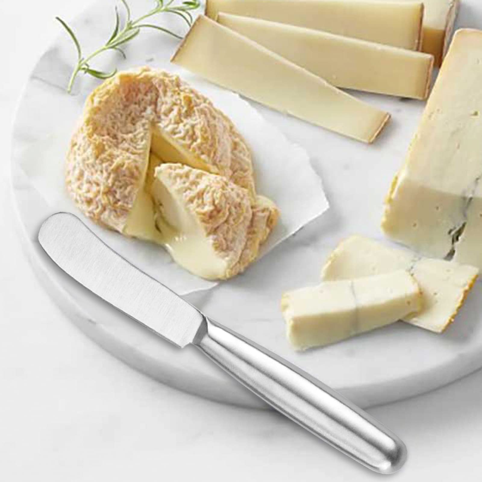 VANRA 4-tlg. Buttermesser-Set Edelstahl-Besteck-Sets Käsemesser-Set Käse-Frühstücksmesser mit glatten Kanten,Silber