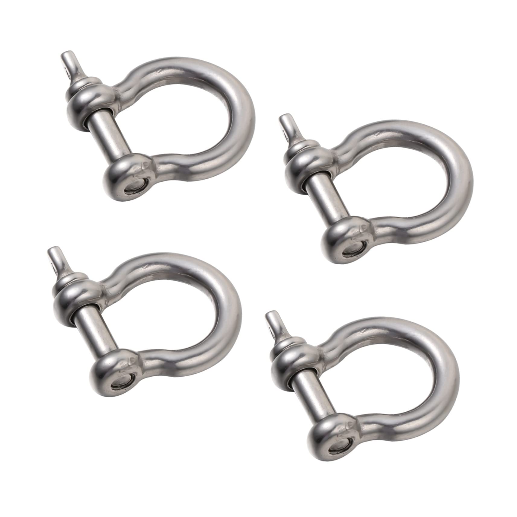 HEALEEP 4pcs Bow Buckle Bracelets Small Shackle Horseshoe Shackle Adjustable d Shackles Buckles Bow Shackle 5/16 Heavy Hose Lifting Shackles Spiral Gear Stainless Steel To Rotate