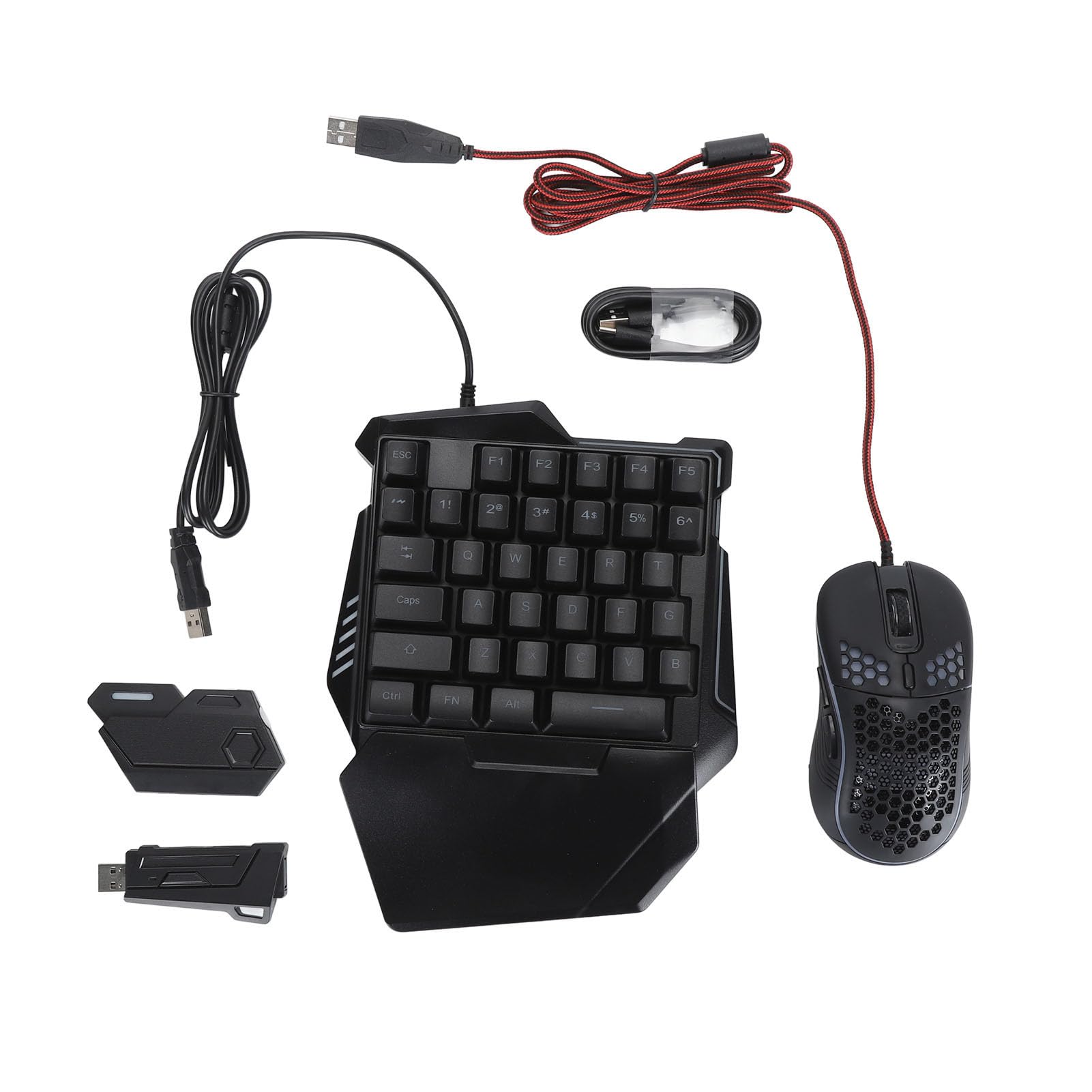 Luocute Keyboard i Myszy Adapter, Klawiatura i Konwerter Myszy z wtyczką Adaptera USB i Odtwarzaj grę Wideo kompatybilną z Wieloma Platformami