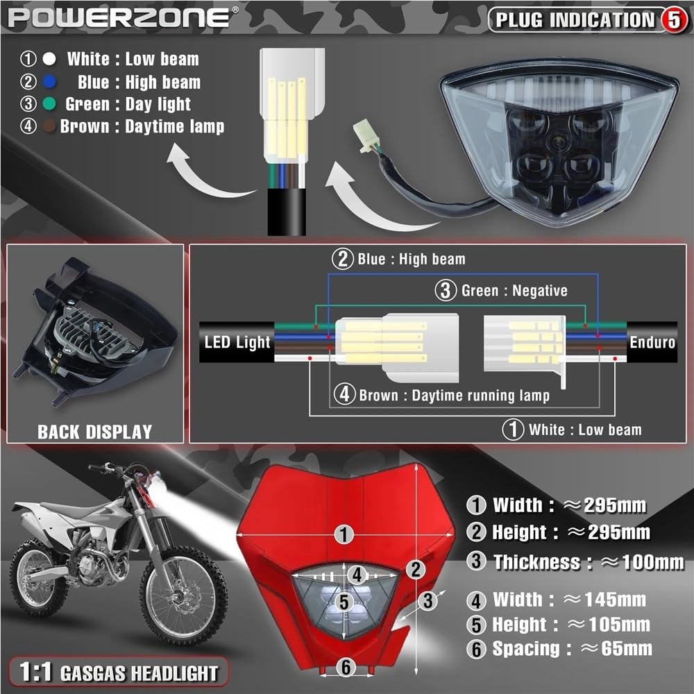 Fari Fendinebbia Faro LED per moto Carenatura Accessori | Faro LED per moto Carenatura Accessori moto Luce universale per GASGAGS EC MC