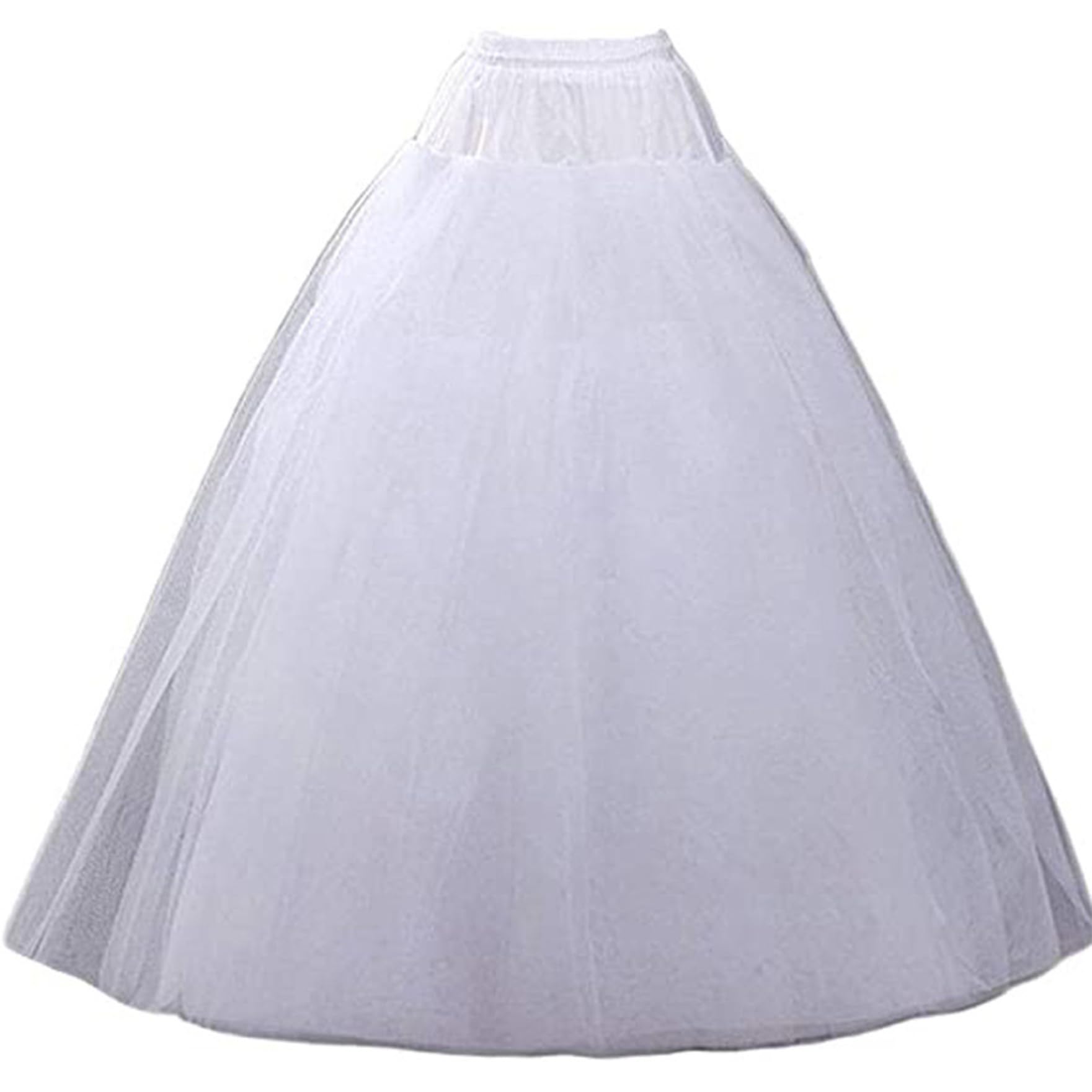 Sottogonna in Crinolina da Donna Sottogonna in Tulle gonfio a 8 Strati con Fodera Raso Sottoveste Lunga Senza Cerchio con Corda Vita Regolabile per Matrimoni Eventi Costume.
