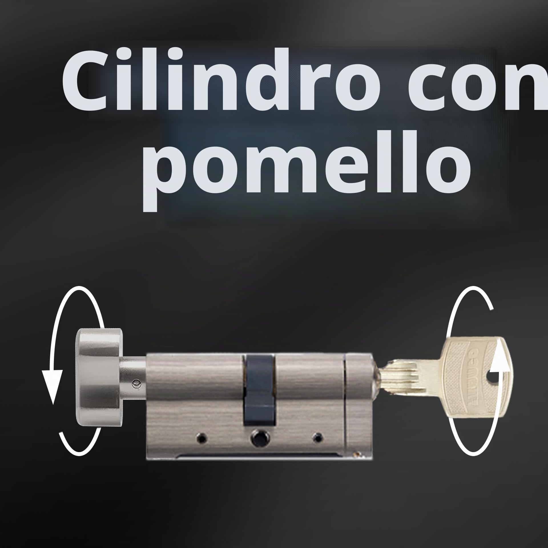Cilindro a pomolo 35 35 mm Anti-rotura Serratura a cilindro da infilare antisfondamento, 5 chiavi master e CodeCard