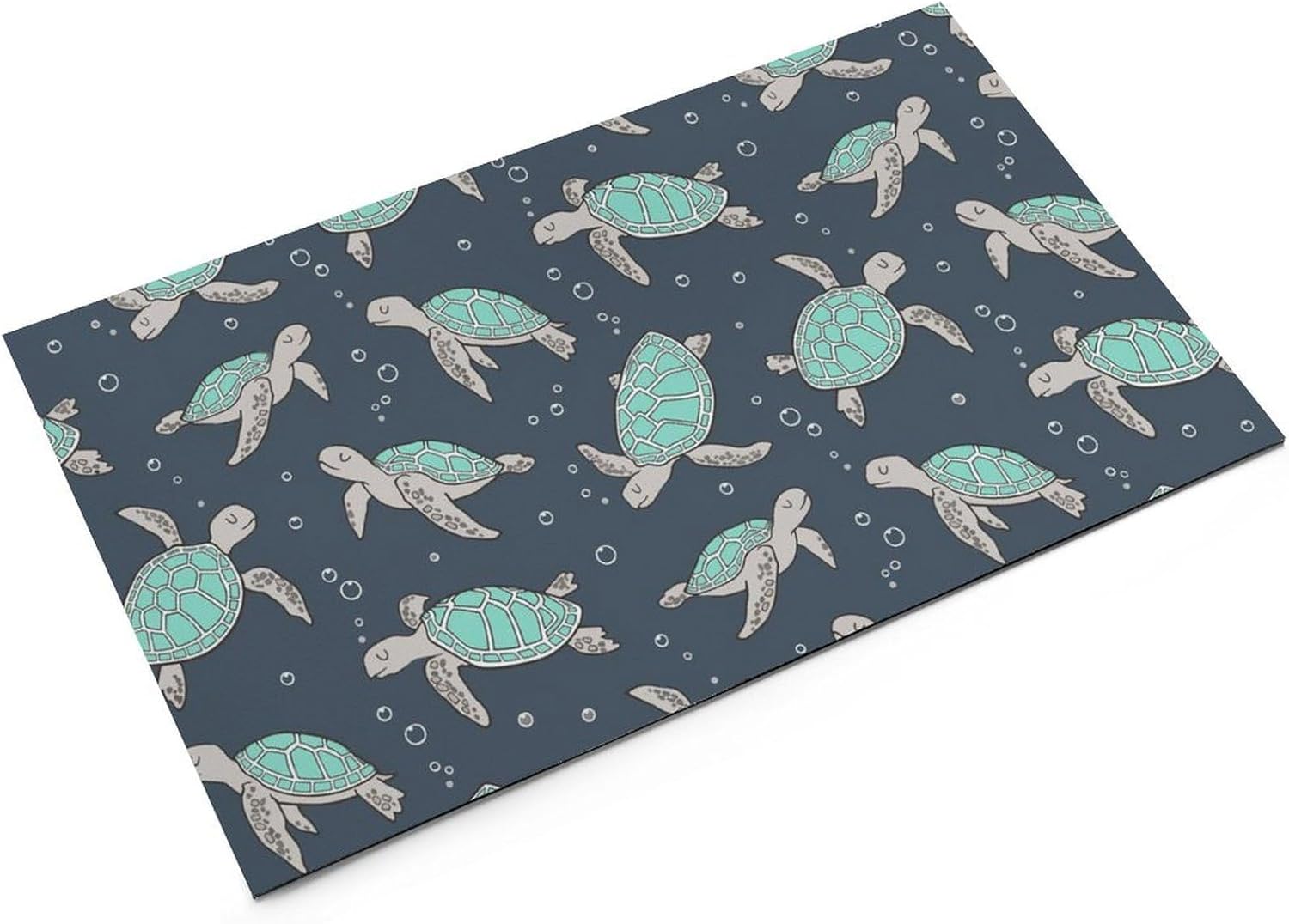 Sea Turtles Green Pet Feeding Mat Dog Cat Food Placemats for Water Bowl Non Slip