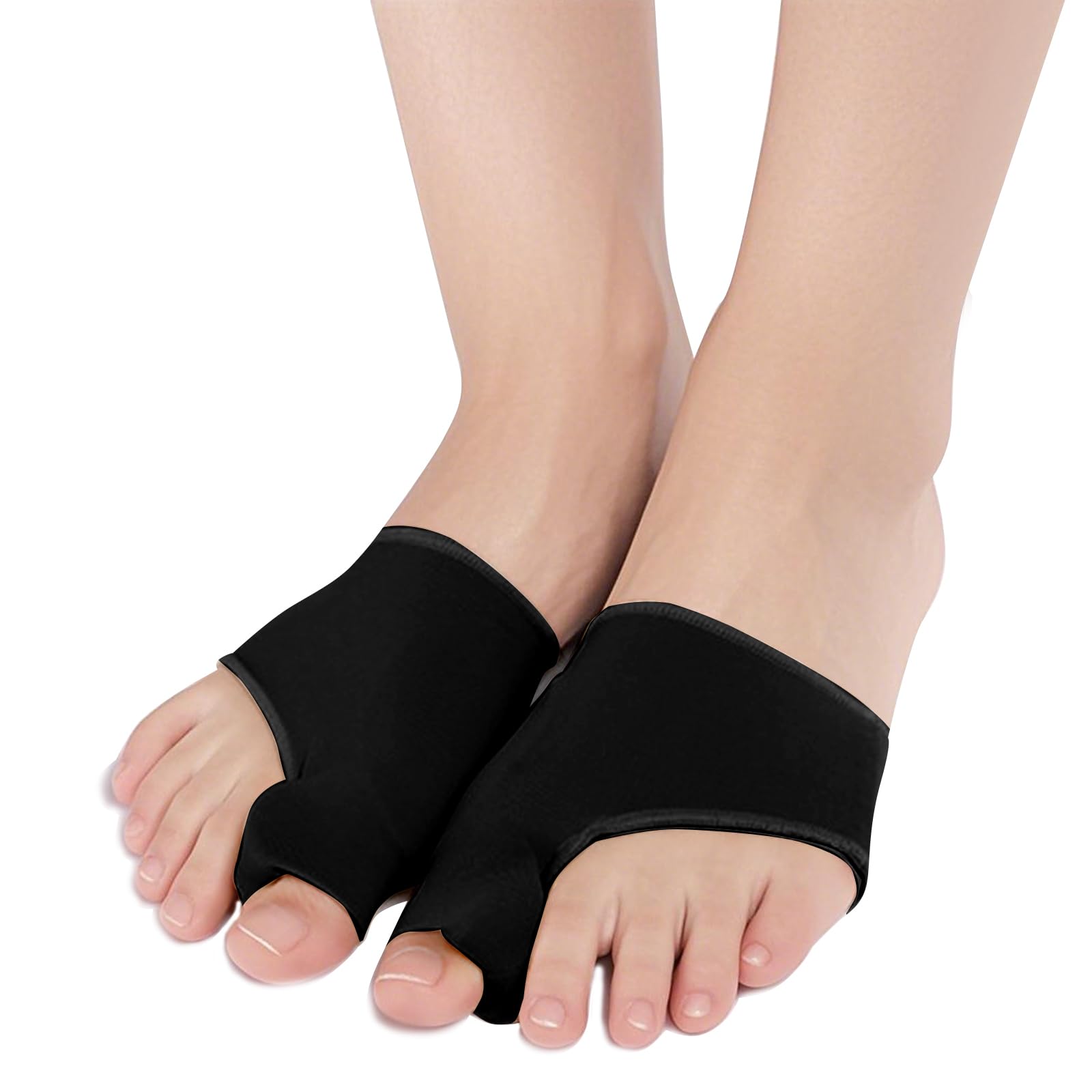 tongtonglovely 2 Pcs Bunion Corrector Relief Sleeve, Big Toe Straightener with Splint & Pads, Hallux Valgus Relief, Orthopedic Brace Big Toe Alignment (black)
