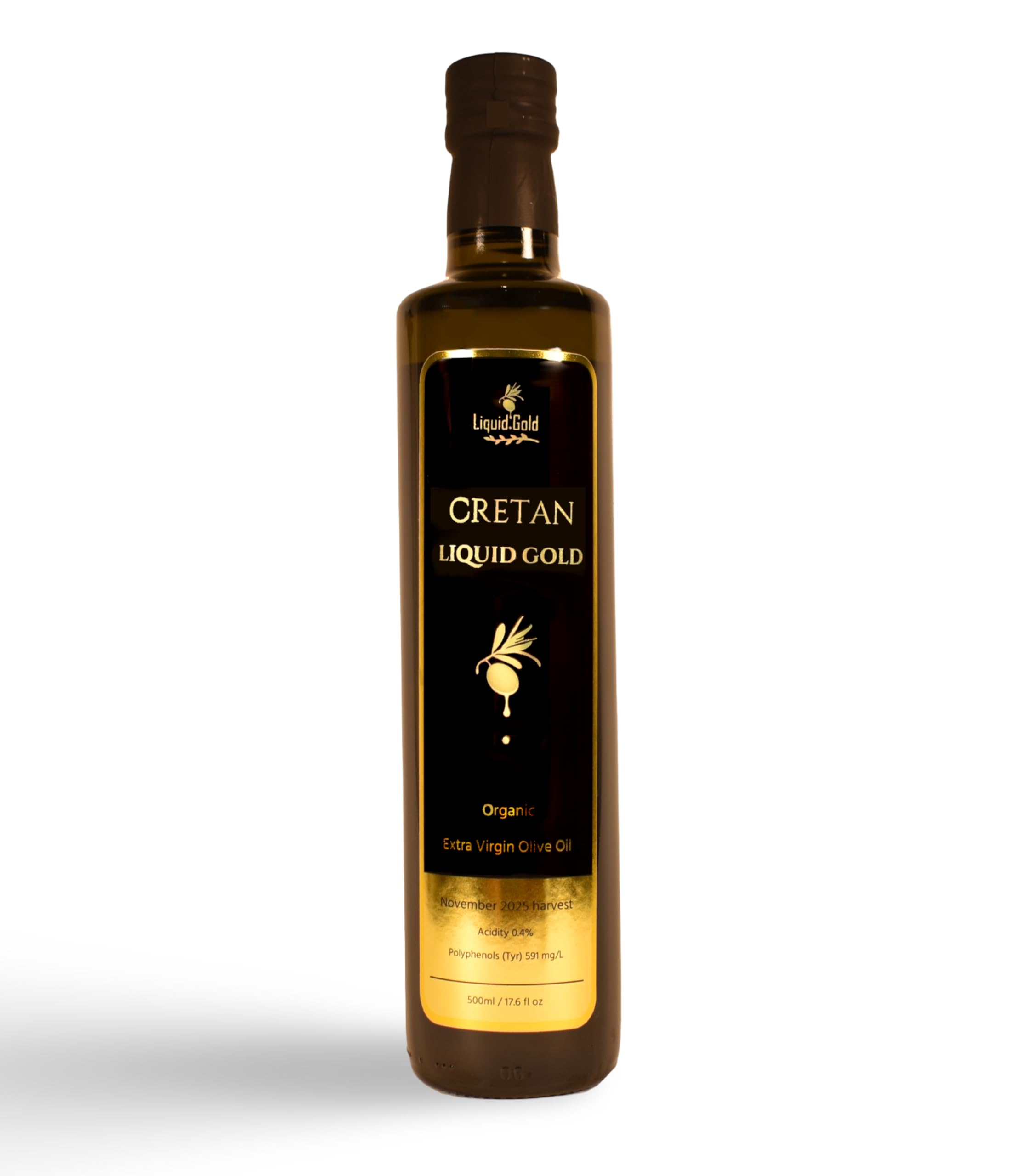 – Cretan Liquid Gold Organic Extra Virgin Olive Oil from Crete Gourmet Chef Favourite • Single-Estate Koroneiki • Cold Extracted • November Harvest - 500ml