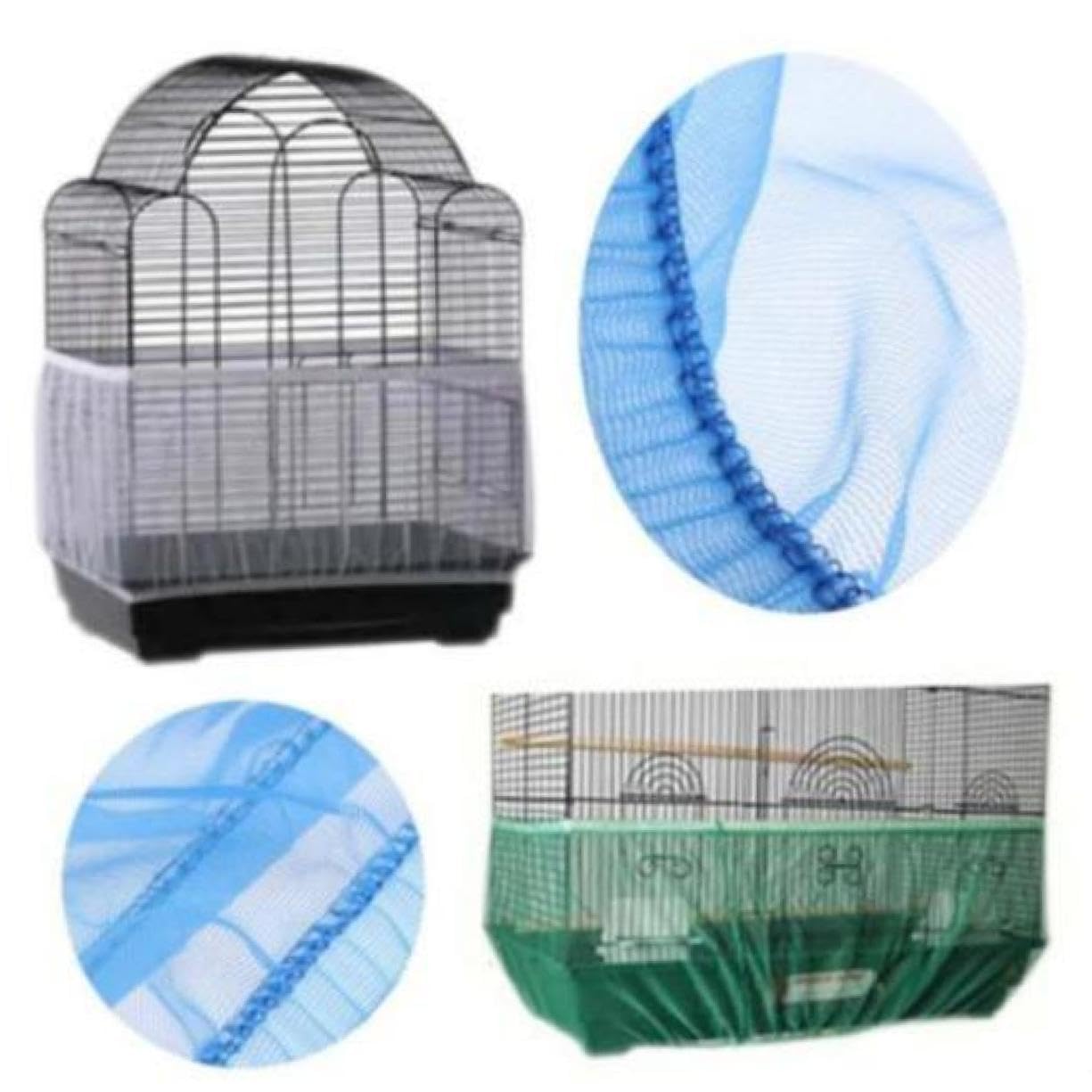 VANZACK Bird Cage Cover Mesh Large Size White Cage Net Cover for Bird Airy Fabric Easy Cleaning