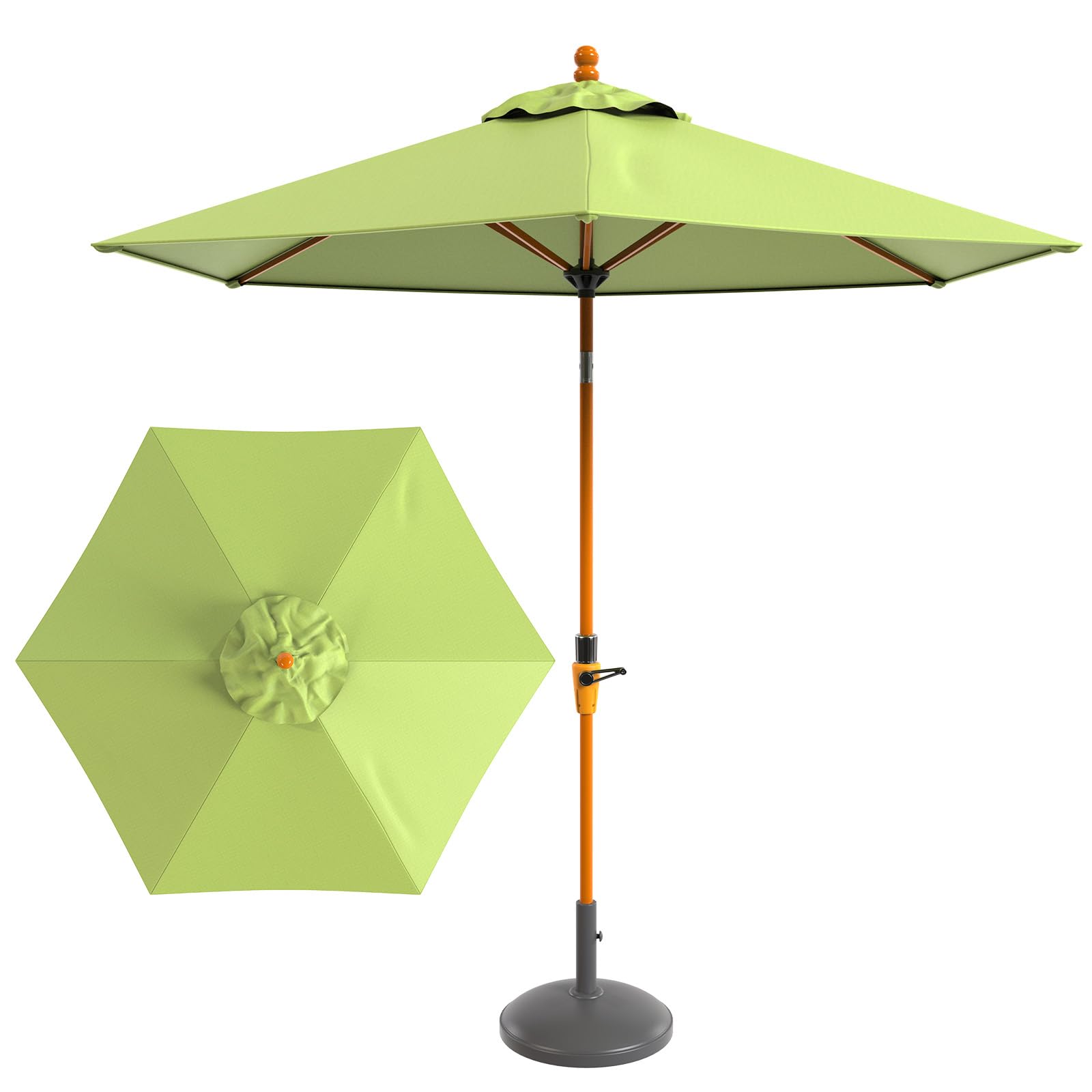 M METERXITY 1 Pack 9ft Patio Umbrella Replacement Canopy for 6 Ribs, Outdoor Market Table Umbrella Top for Backyard/Garden/Courtyard/Swimming Pool, Canopy Only [Light Green]