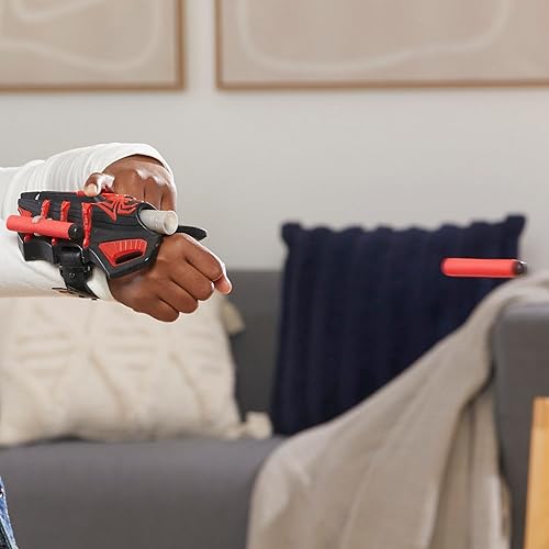 Miniatura 9 de Marvel NERF Spider-Man Miles Morales Thwip-Tech Blaster, incluye 3 dardos, tirador web, juguete de juego de rol para niños de 5 años en adelante
