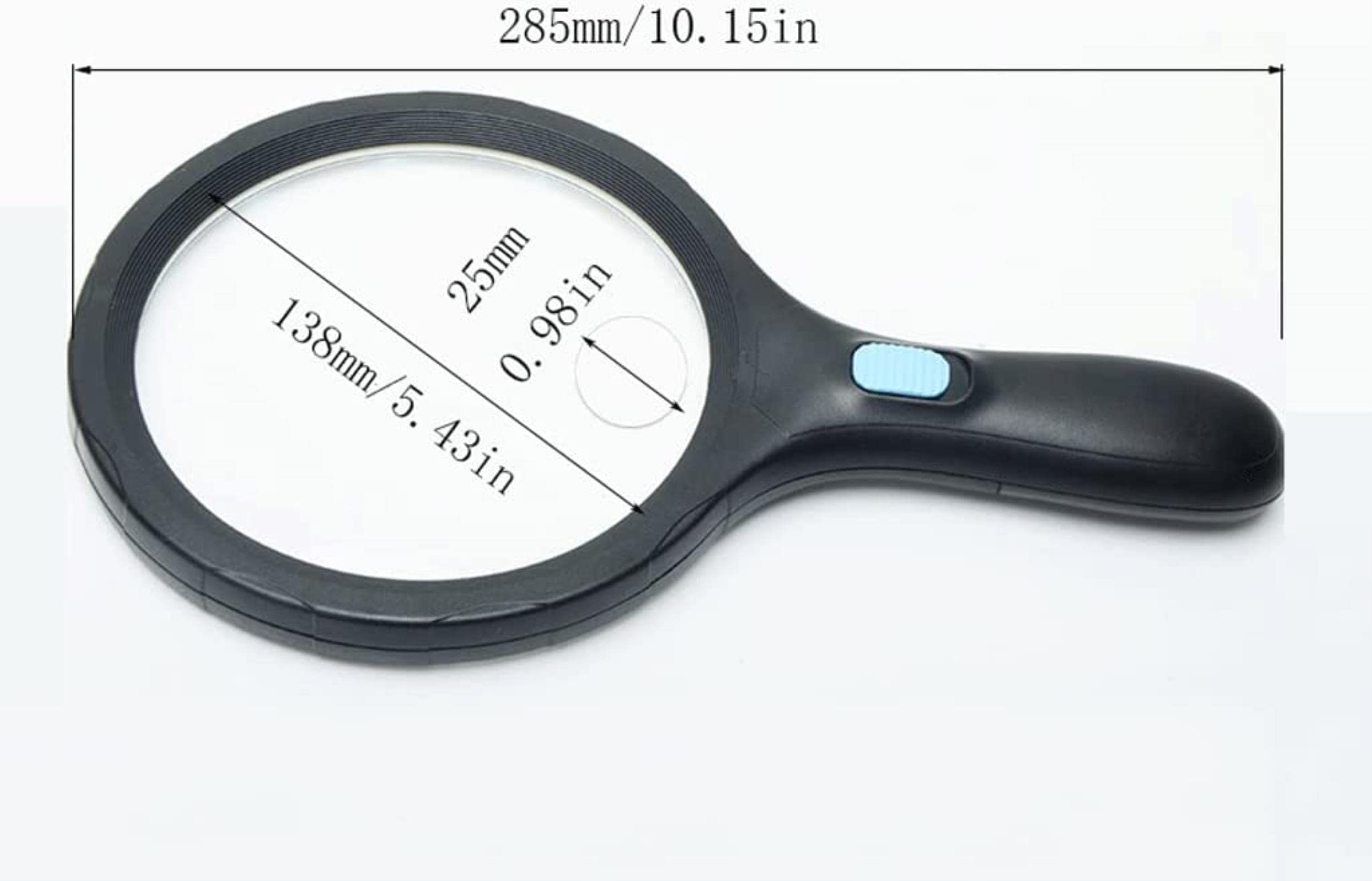 Leselupe 30x, Vergrößerungsglas mit LED-Beleuchtung, HD-Linse, Handlupe, Batteriebetrieb, zum Untersuchen und Lesen von Münzen, Leselupe für Hobbys