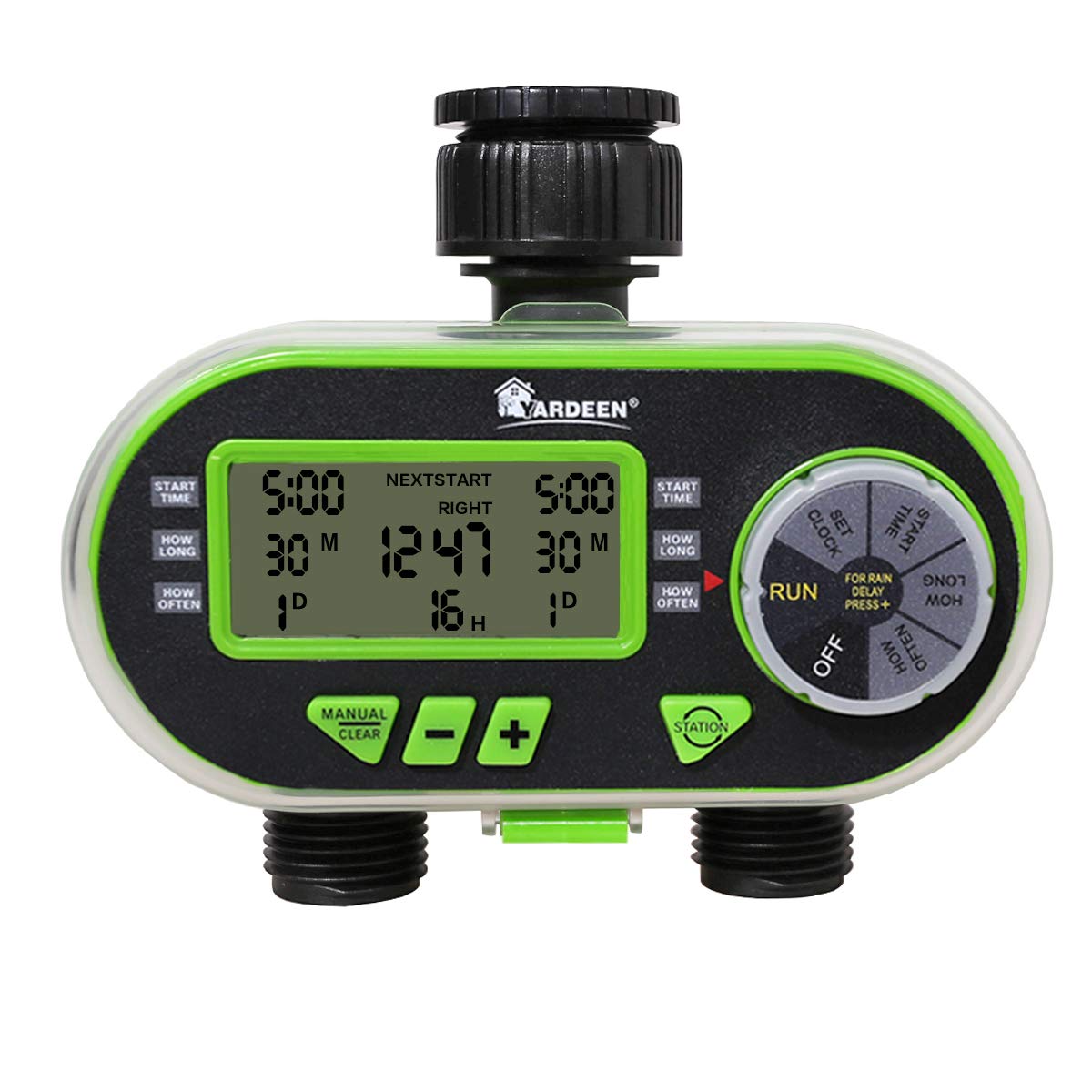 Yardeen2 Outlet Garden Digital Electronic Water Timer Irrigation Controller for Garden Yard, Green