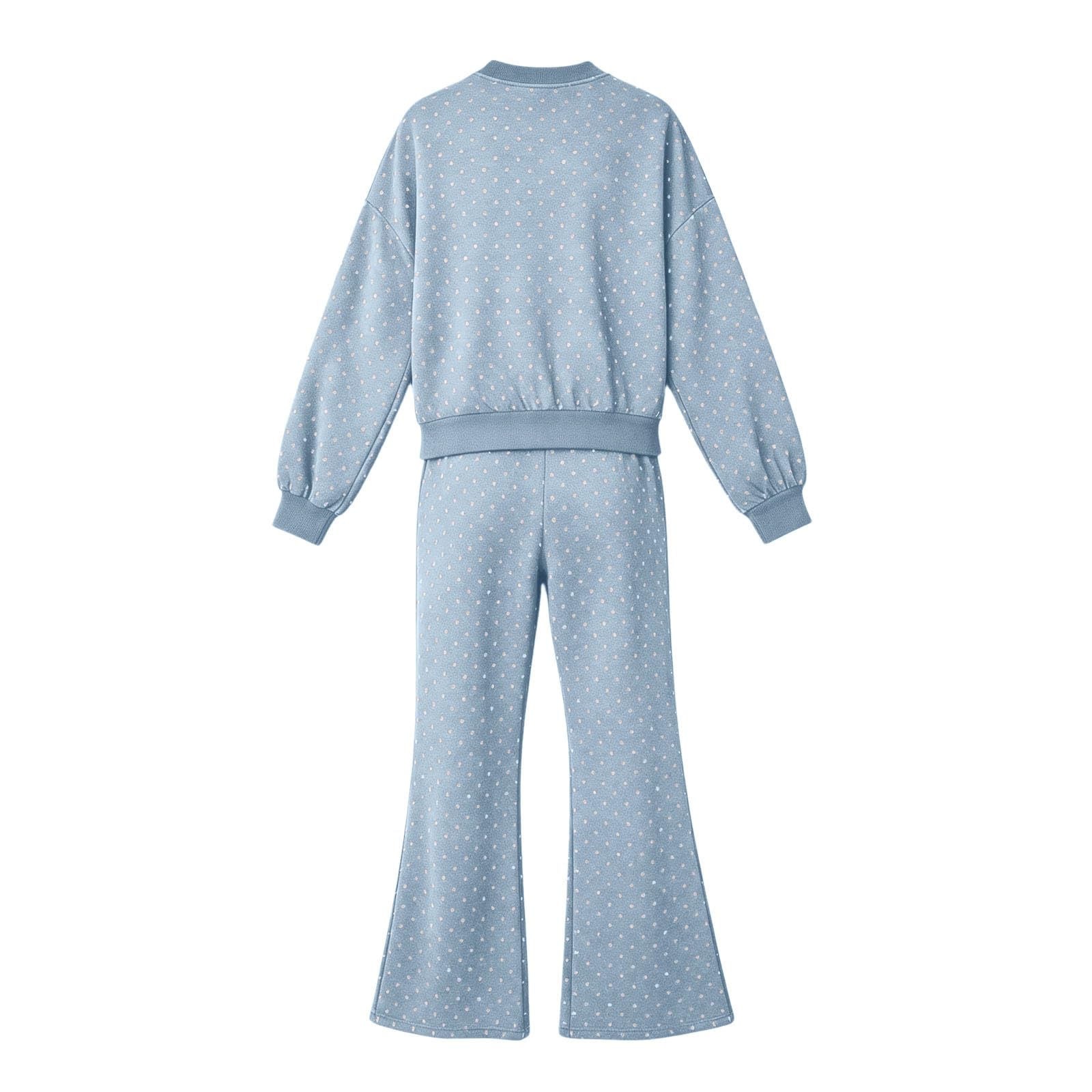 Set da 2 pezzi da donna a pois, tuta da jogging casual