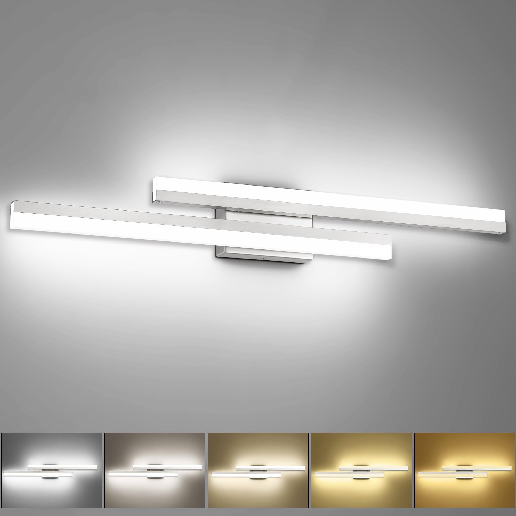 PRESDE Bathroom Light Fixtures Over Mirror 5 Color Changeable Bathroom