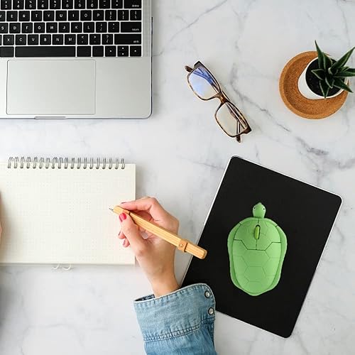 Miniatura 5 de Ratón inalámbrico con forma de tortuga verde, ratón ergonómico óptico USB, inalámbrico, 3 botones, 1600 DPI, Kawaii, silencioso, inalámbrico, para