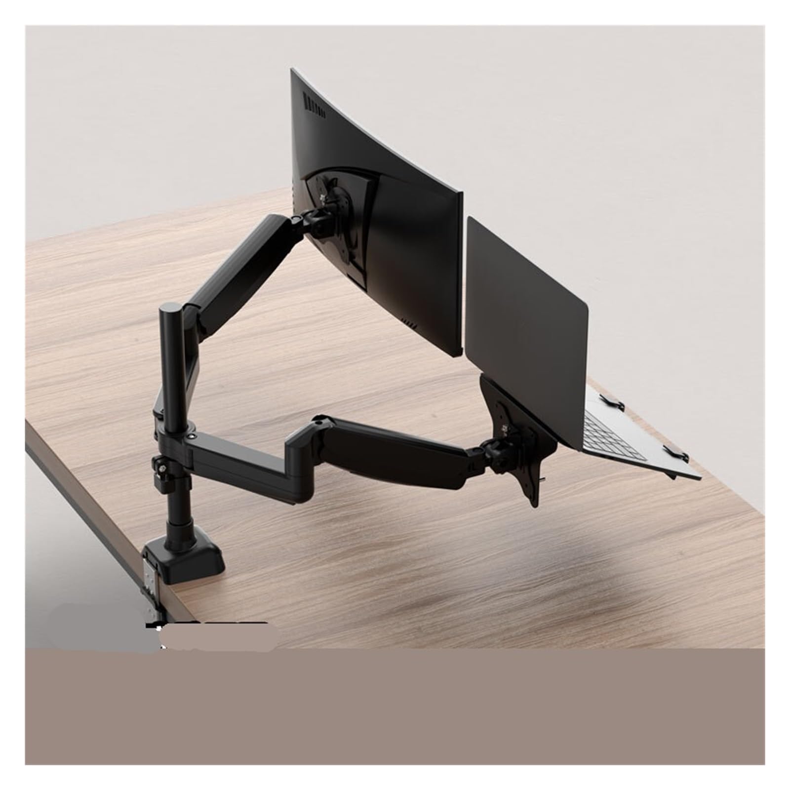TKJfdTY Dual-Screen Monitor Stand Mechanical Arm Two-In-One Computer Screen Notebook Lifting And Heightening Cantilever One-To-Two，Black