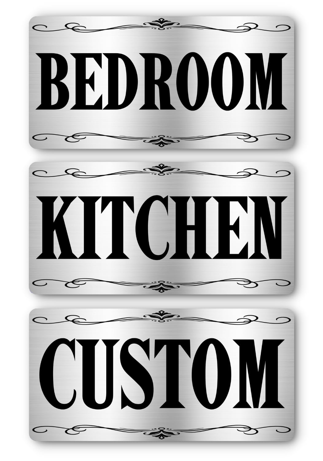 Door Sign Personalised, Custom Made Metal Room Sign, Bespoke Business Walls & Home, Enter Text or Name, Indoor/Outside House Silver โ image 1