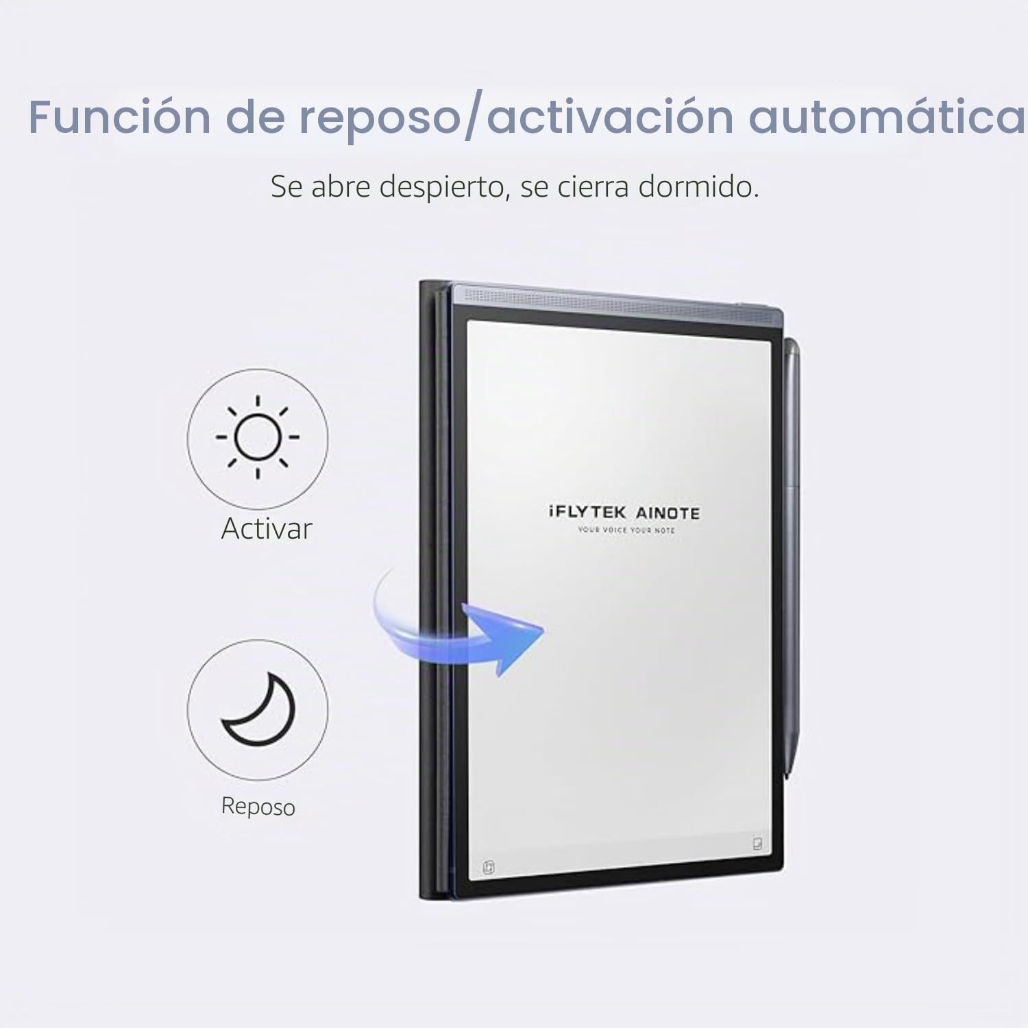 iflytek Paper Tablet 8.2" Funda de Piel sintética, Delgada y Ligera, Funda Duradera con Clip para lápiz para Tableta, Resistente al Agua y al Polvo, Color Azul