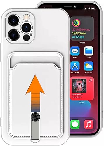 Miniatura 4 de NAOKIFU Funda compatible con iPhone 15 Pro con tarjetero para hombres y mujeres con botón de tarjeta oculta, funda protectora tipo cartera, bonita