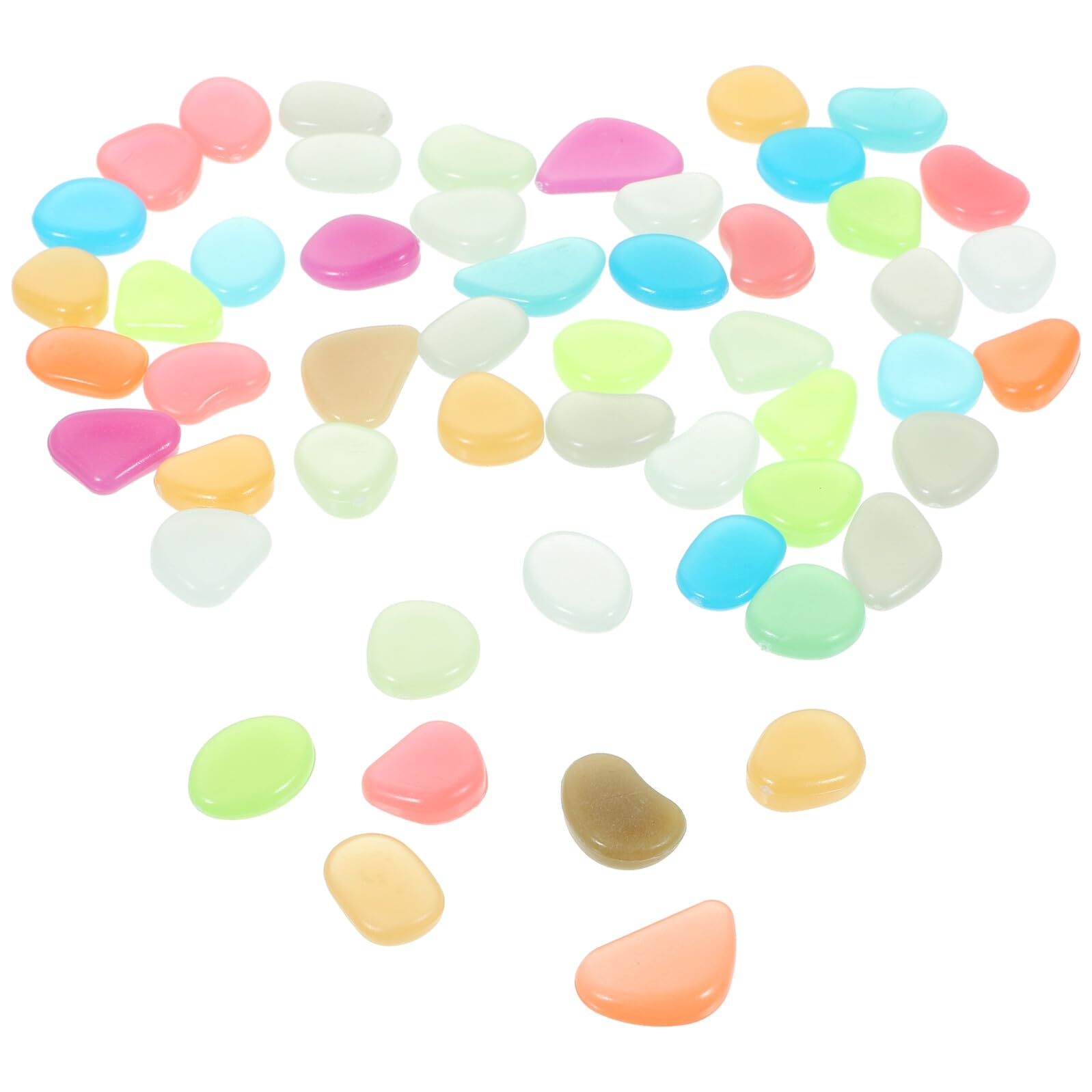 300pcs Glow Luminous Aquarium Gravel Stones Fluorescent Resin Rocks for Fish Tank Decoration Terrarium and Turtle Tank Landscaping