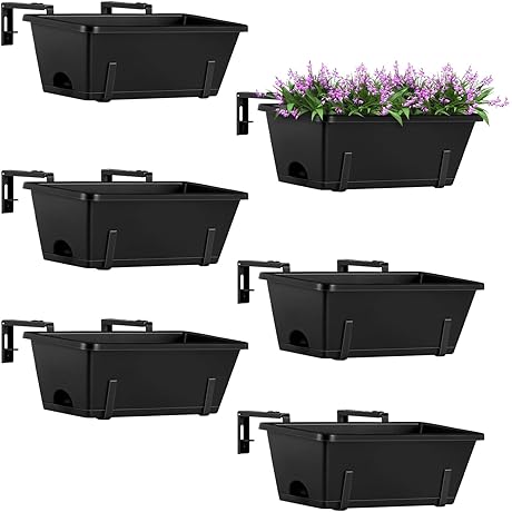 ETELI Railing Planter Hanging: Perfect for Deck, Window, Garden and Fence