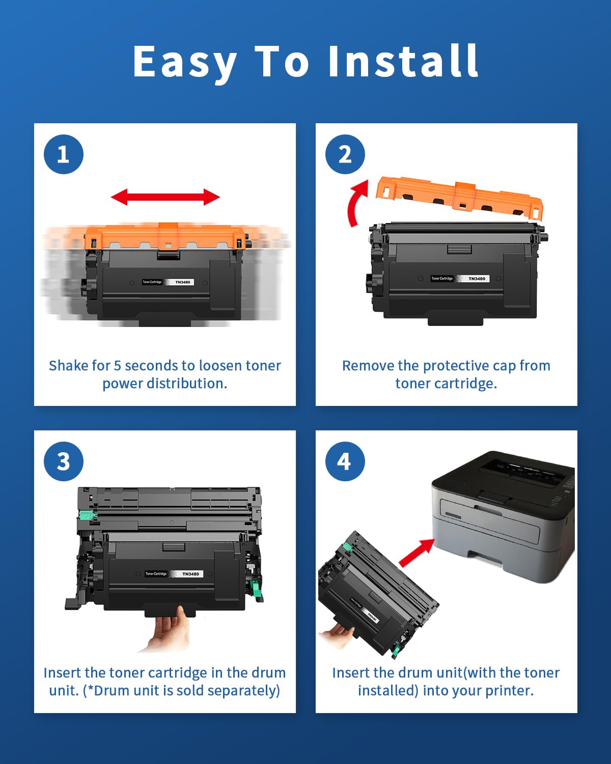 colorfly TN3480 Cartuccia Toner Compatibile per Brother TN-3480 TN3480 TN-3430 TN3430 TN 3480 TN 3430 HL-L5100DN MFC-L5750DW MFC-L5700DW HL-L5200DW HL-L6400DW HL-L5000D HL-L5200DWT, 2-Nero