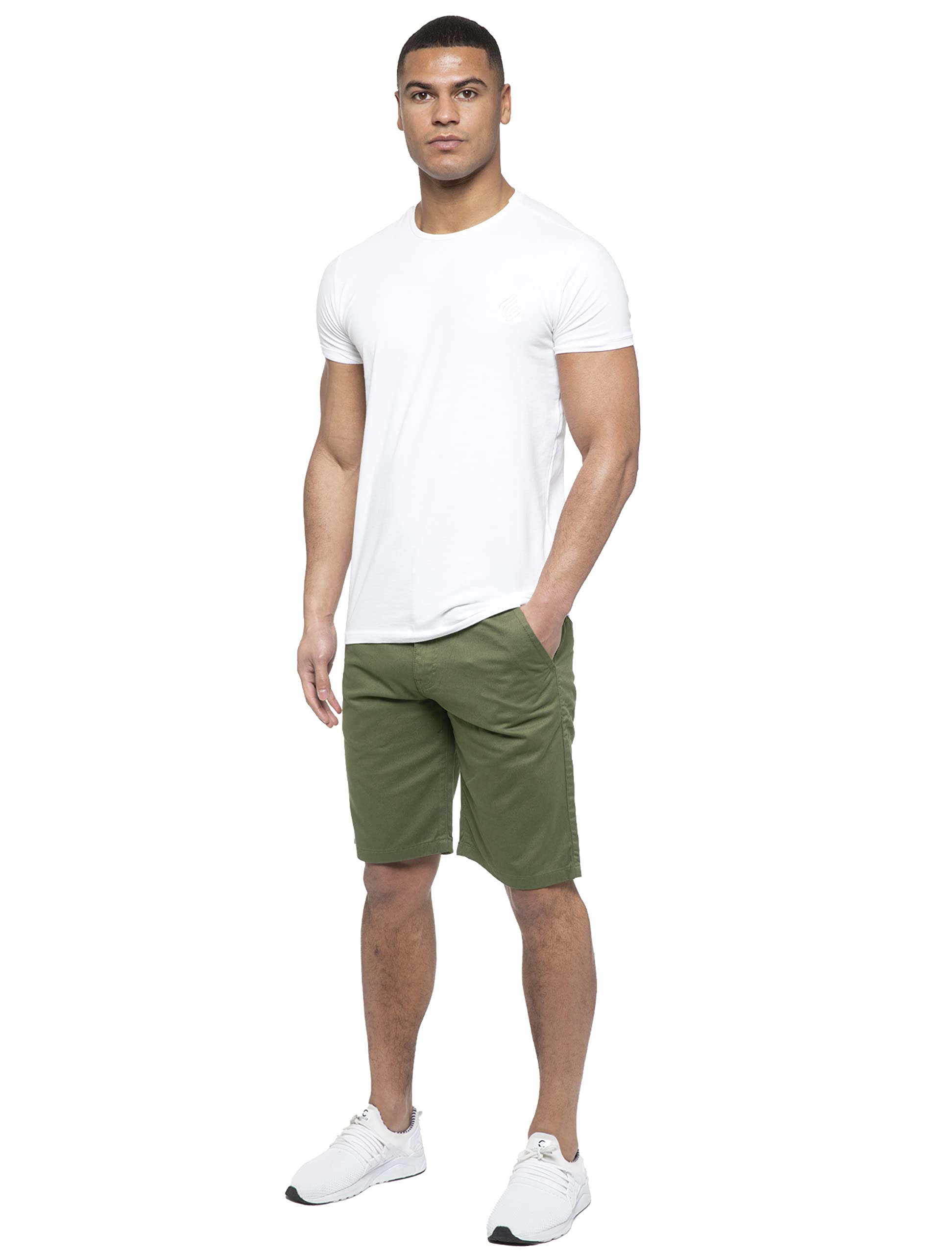 989Zé Enzo Men's Khaki Shorts Cotton Chino Pants Summer Casual Smart Ezs429 36