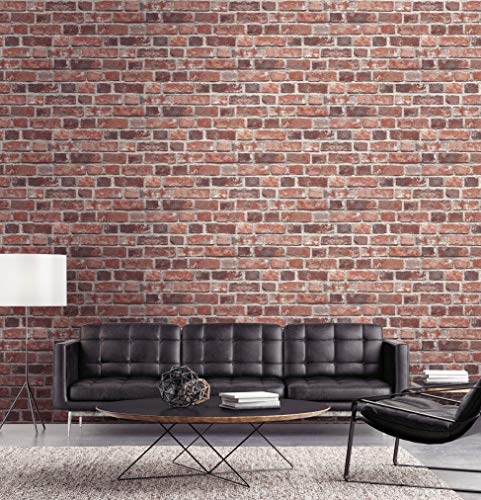 Nextwall Distressed Faux Brick Peel And Stick Wallpaper (Red) #TOP5