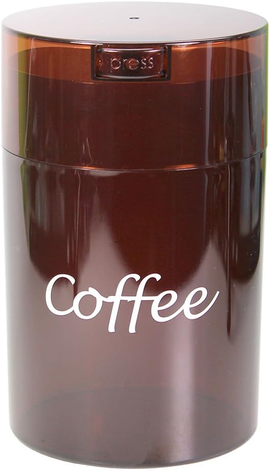 COFFEEVAC 1LB Patented Airtight Multi-use Vacuum Works as Smell Proof Ground Coffee Bean Containers. Black Cap and Body, 1.85-Liter/1.6-Quart