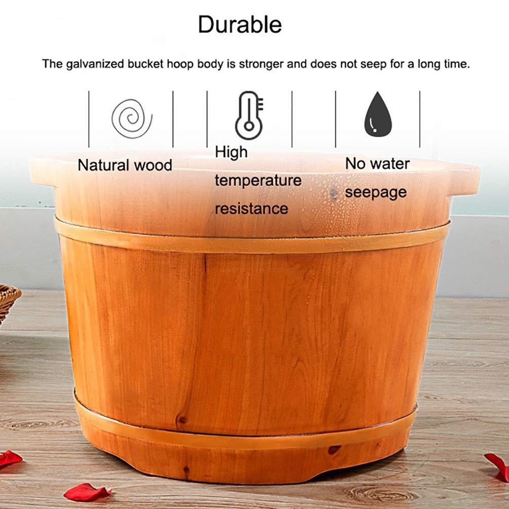 Secchio per Immersione dei Piedi in Botte di Legno per pediluvio, Vasca idromassaggio per pediluvio, lavabo per Pedicure per Adulti, Secchio in Legno per Pedicure, Vasca per Piedi in ammollo