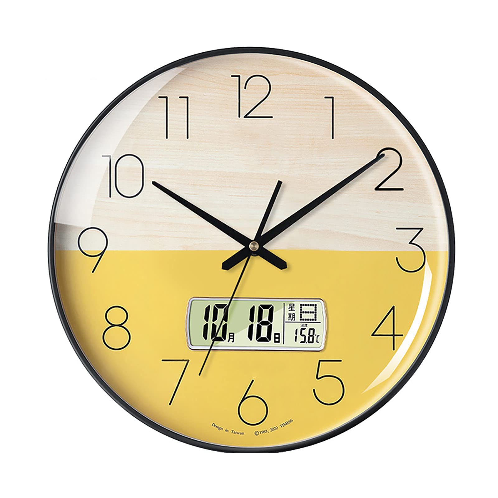JATIBOSH Wall Clock Silent Non Ticking Quartz Outdoor Clock 14 Inch Round Easy to Read Battery Operated Hunging Clock for Home Office School Decor Clock (Battery Not Included)