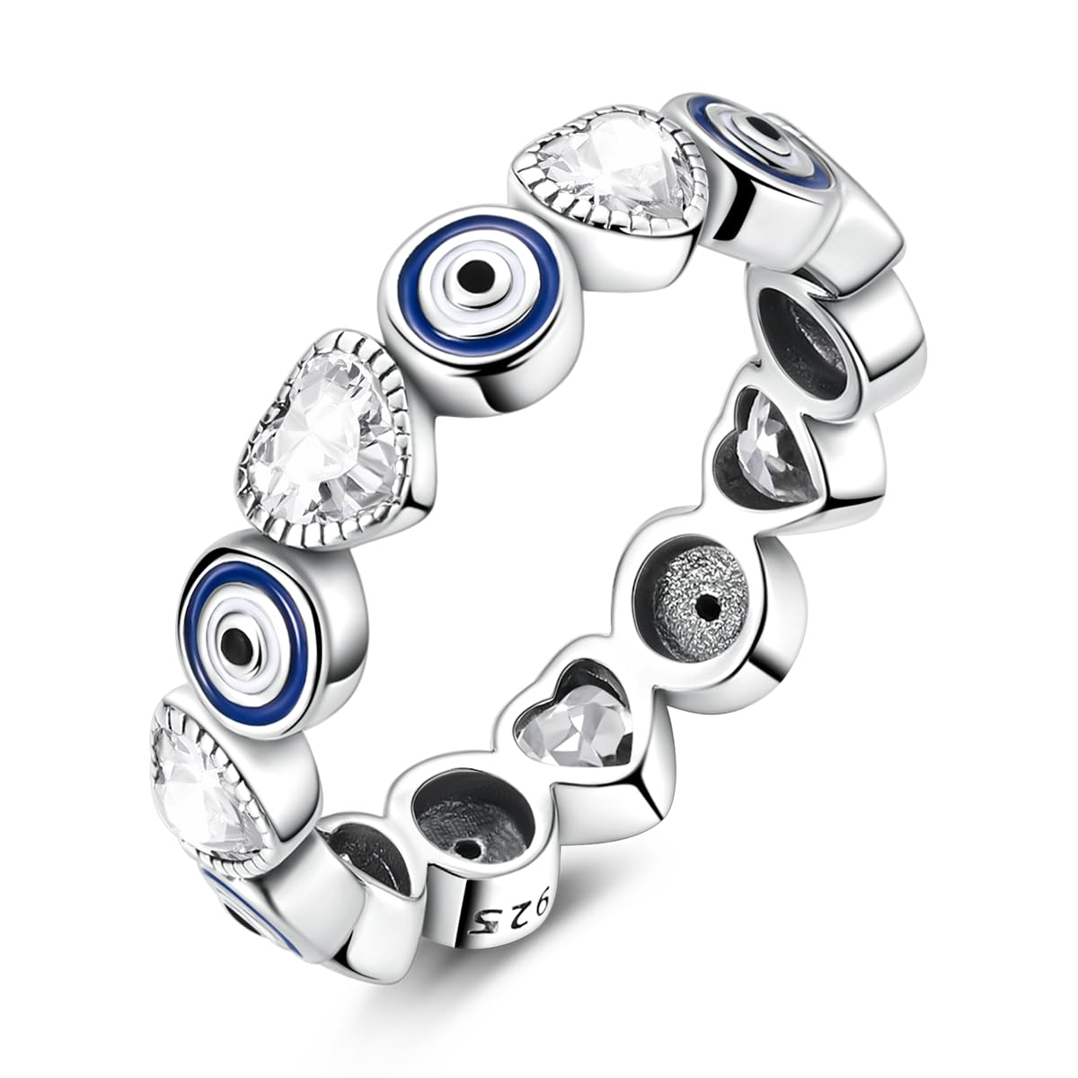 Ringe aus 925 Sterling Silber für Frauen | Elegante Dainty Hoop & Band Ringe mit 5A Cubic Zirkonia | Täglicher Schmuck mit Geschenktasche