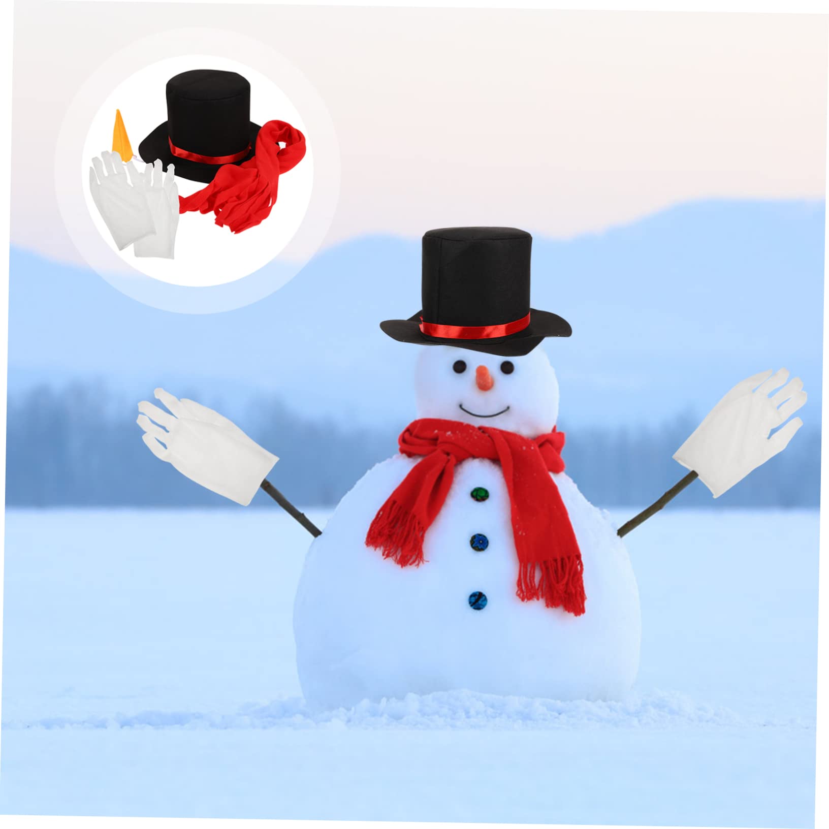 MAGICLULU 3 Sets Schneemann Ankleideset Weihnachts Schneemann Schneemann Dekorationsset Der Schneemann Weihnachtsdekorationen Schneemann Winterdekorationen Schneemänner Schneemann