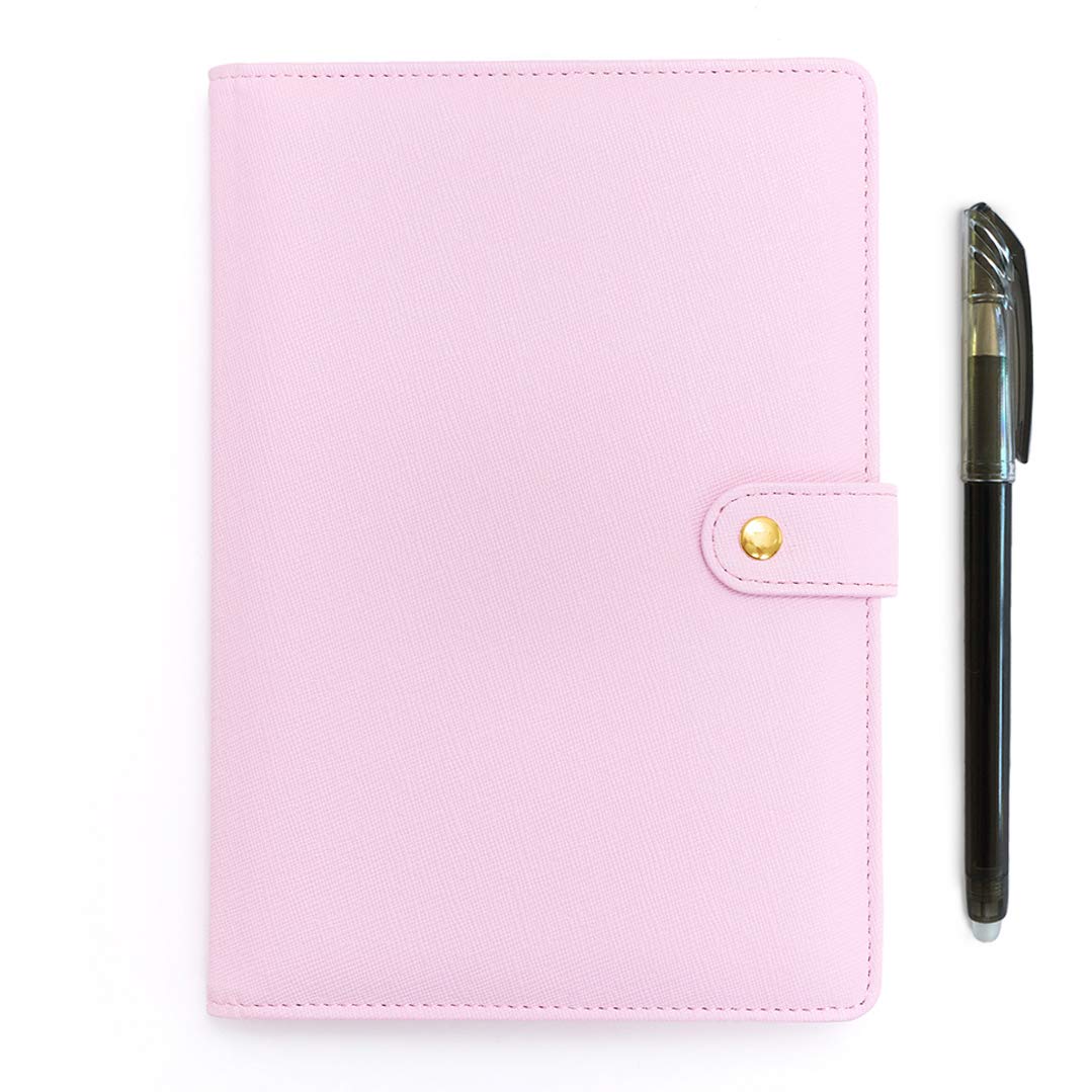 Minte Dotted Journal for Bullet Journaling | Dot Grid Journal with Erasable Ink Pen and Vegan Leather Cover | 8.7” x 6”, 190 Pages, 100 GSM Thick Paper, Light Pink