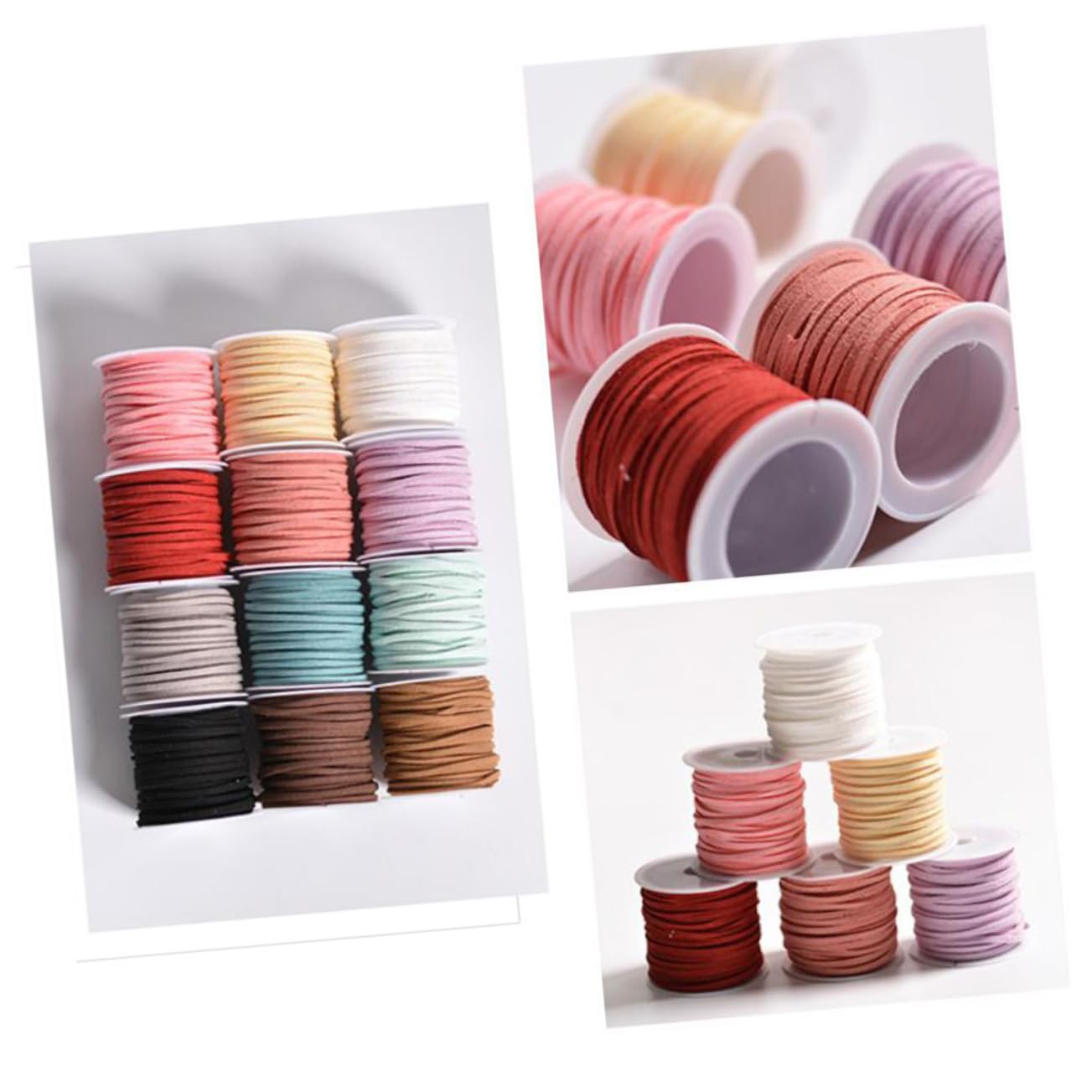 SHINEOFI 12piezas Cuerda De Suede Artificial De Metros Para Manualidades De Aleatorios Para Joyas y Decoraciones