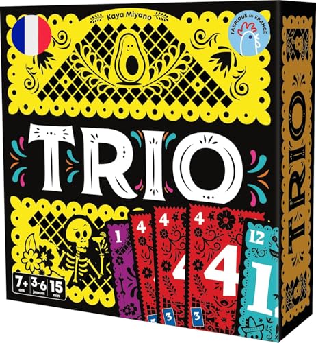 Asmodee - Trio - Jeu de Cartes Made in France - Récompensé As d'or 2024 - Jeux de Société pour Famille et Enfants dès 7 Ans - Déduction et Mémoire - 3...