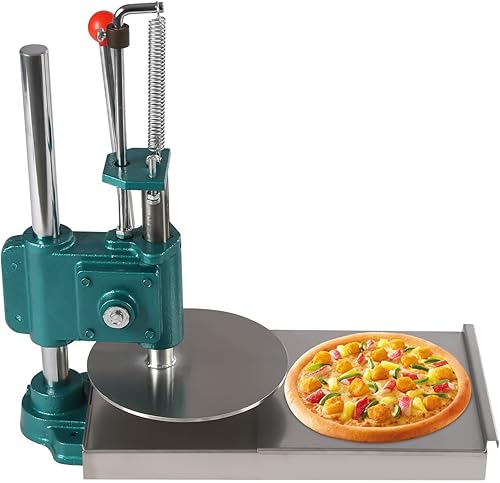 Máquina de prensa de masa de pizza, máquina manual de prensa de pastelería de 9.5 pulgadas, prensa de pizza de acero inoxidable, grosor ajustable