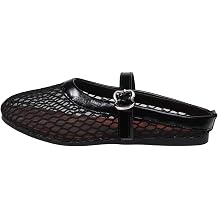 Women's Mesh Mary Jane Flats with Adjustable Buckle, Breathable Summer Casual Shoes, Lightweight Comfortable Footwear for Beach, Office, Daily Walking & Outdoor Activities