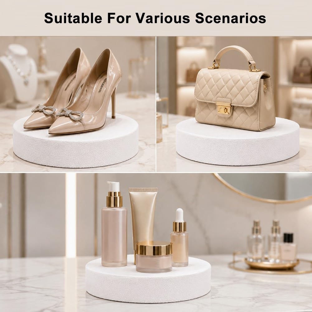 Piedistallo Espositivo Rotondo per Negozio di Abbigliamento | Morbida Superficie In Velluto Con Base Spessa, Perfetta Per Abiti Da Sposa E Accessori Fotografici(Marrone,80x10cm)