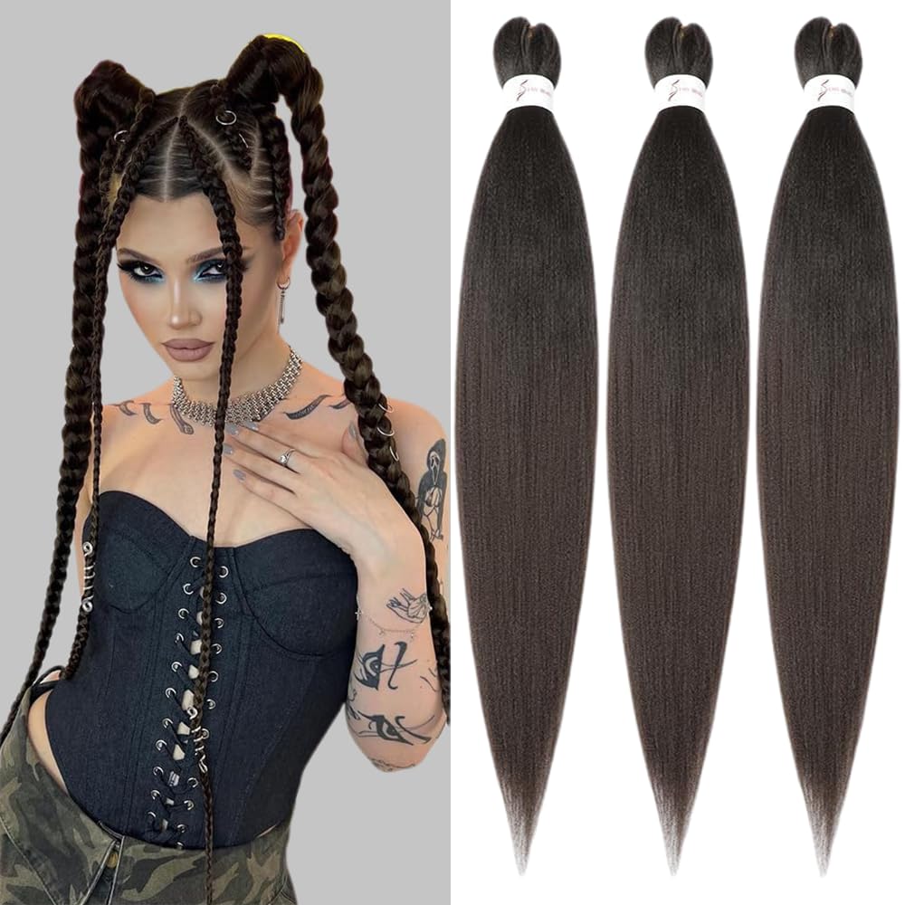 YDDM Capelli Per Treccine Africane Rosa Extension Treccine Texture Yaki Easy Install per Principianti 20 Pollici 3 Pezzi Capelli Leggeri e Naturali per Box Braids, Twist e Crochet — view 82