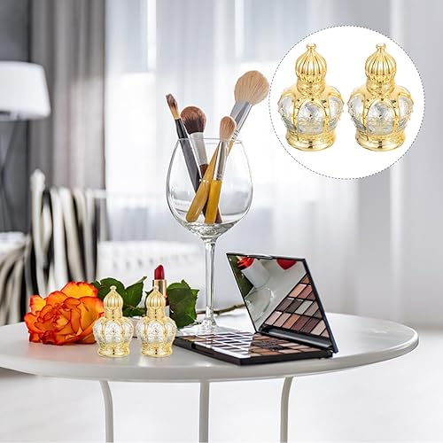 Miniatura 6 de Housoutil 10 unidades de muestras recargables en recipiente, botellas de perfume vintage, estilo Oriente Medio, botellas de vidrio para aceites