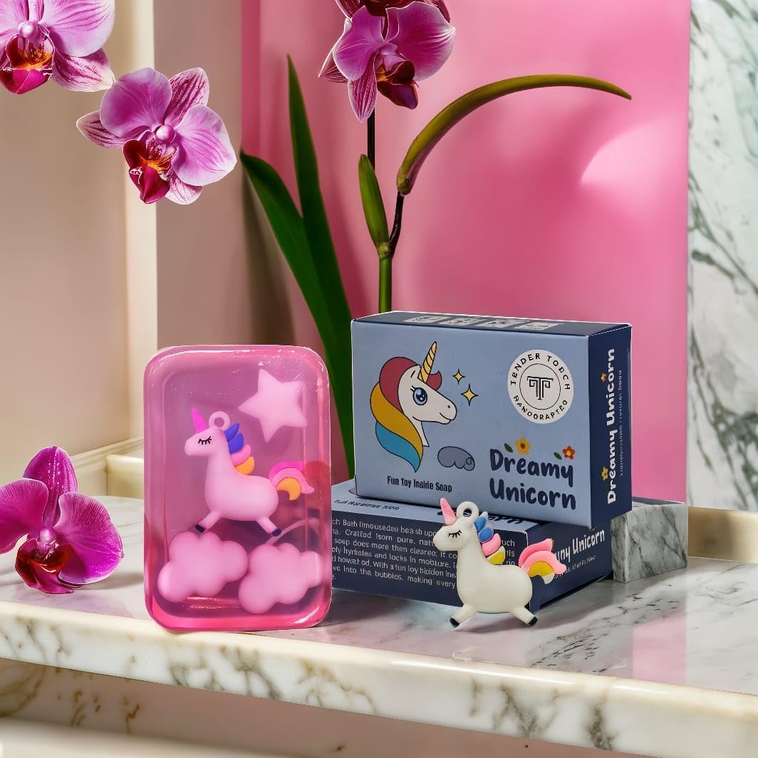 Tender Touch Dreamy Unicorn Handmade Soap Natural, SLS & Paraben Free, Moisturizing Bath Soap with Surprise Toy Inside Fun Gift for Kids-image-25