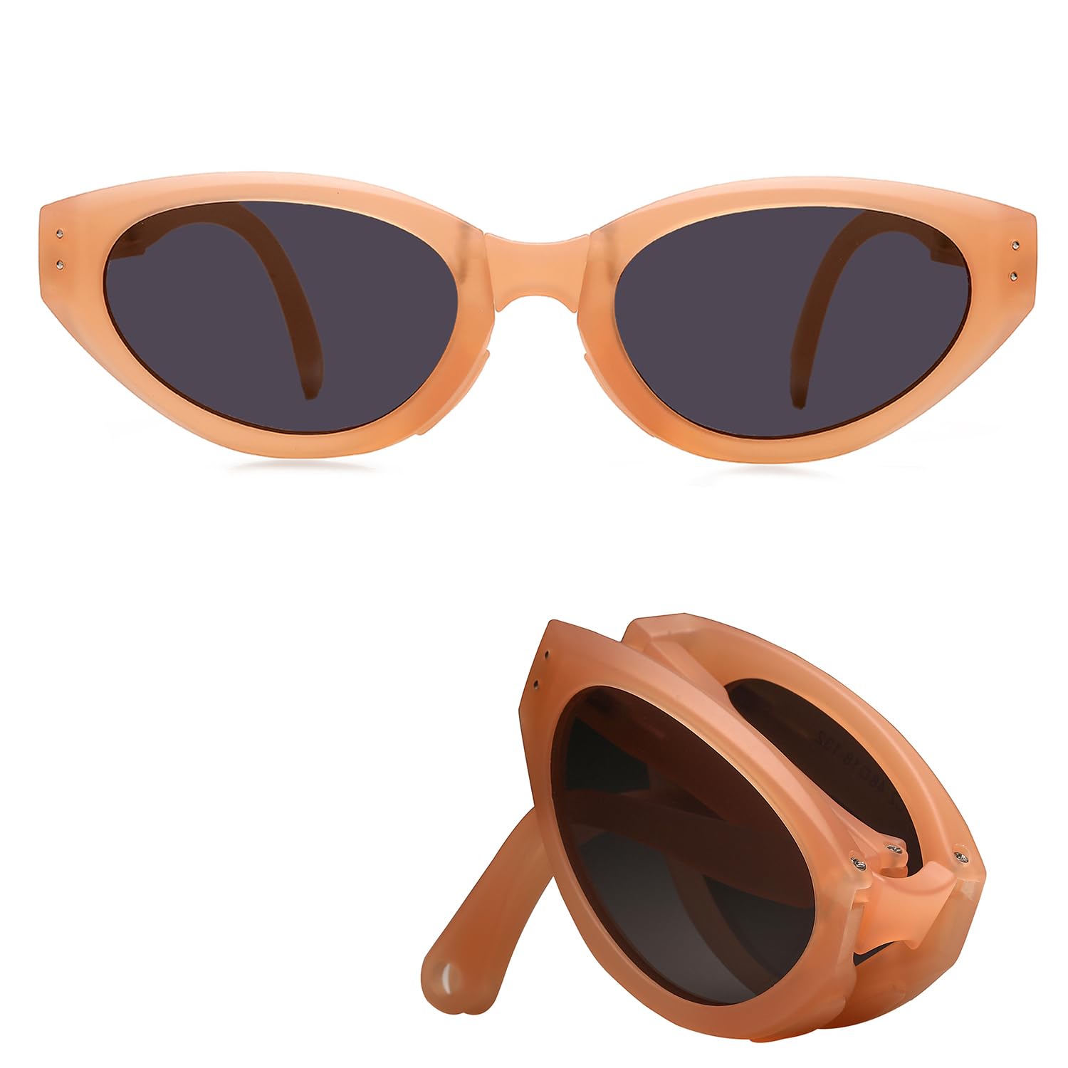 HJSTES Kids Cat Eye Sunglasses for Girls Boys Children Polarized Folding Sunglasses Foldable TR90 Frame