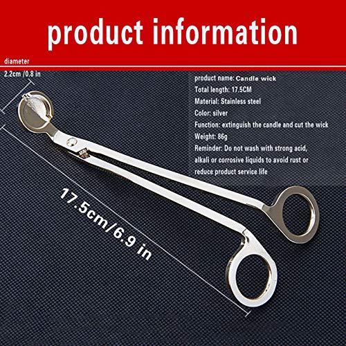 2 x Kerzendochtschneider, Dochtschneider, Dochtschere, Duftkerzenliebhaber, Docht Edelstahlschneider, Öllampe, Kerzenzubehör, Trimmer Schere (Silber) (2) - Image 3